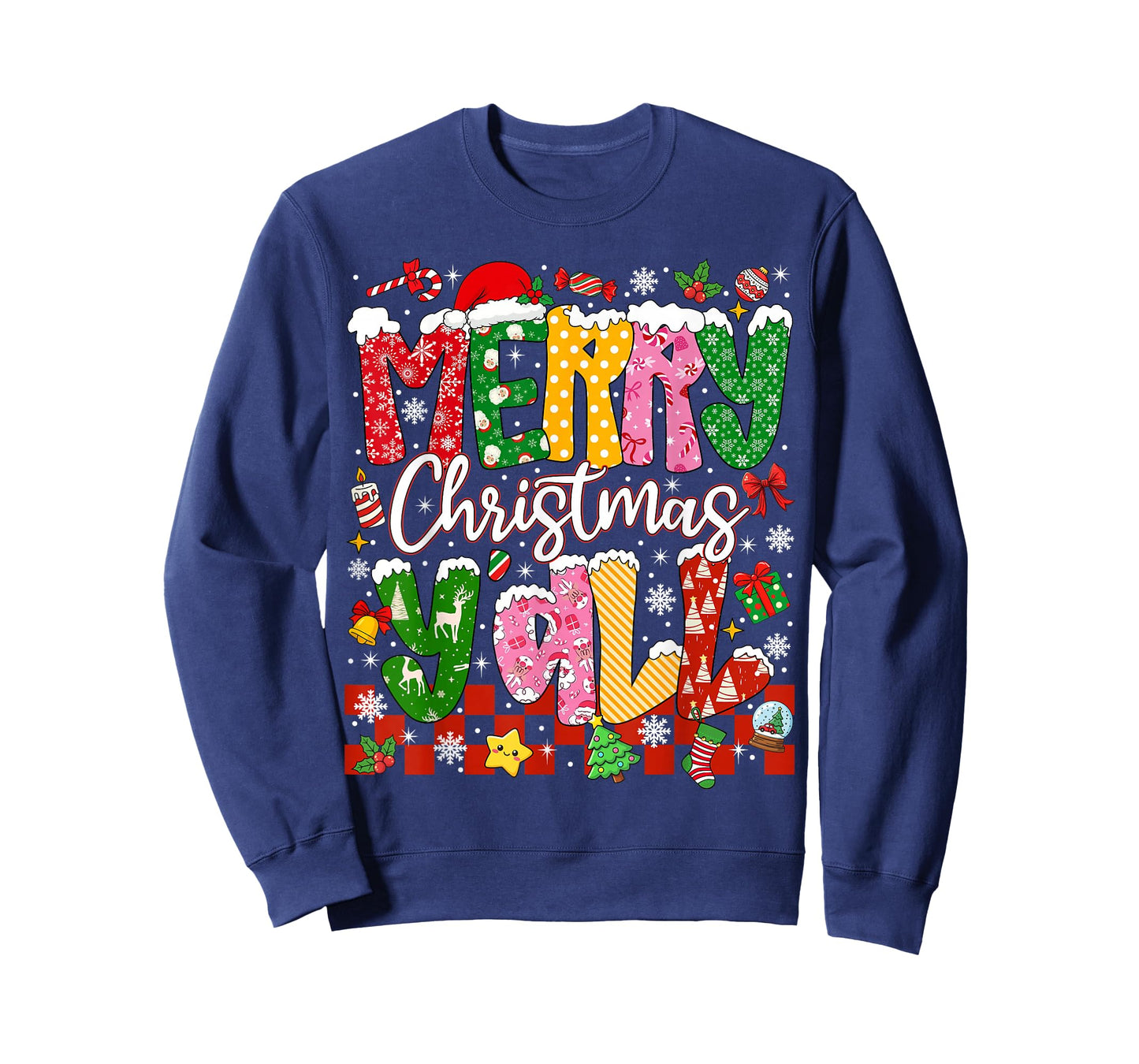 Merry Christmas Y'all Xmas Holiday Men Women Family Matching T-Shirt