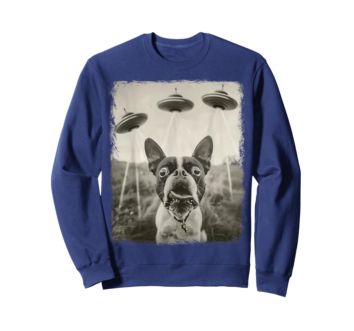 Boston Terrier Dog UFO Alien Extraterrestrial Selfie T-Shirt