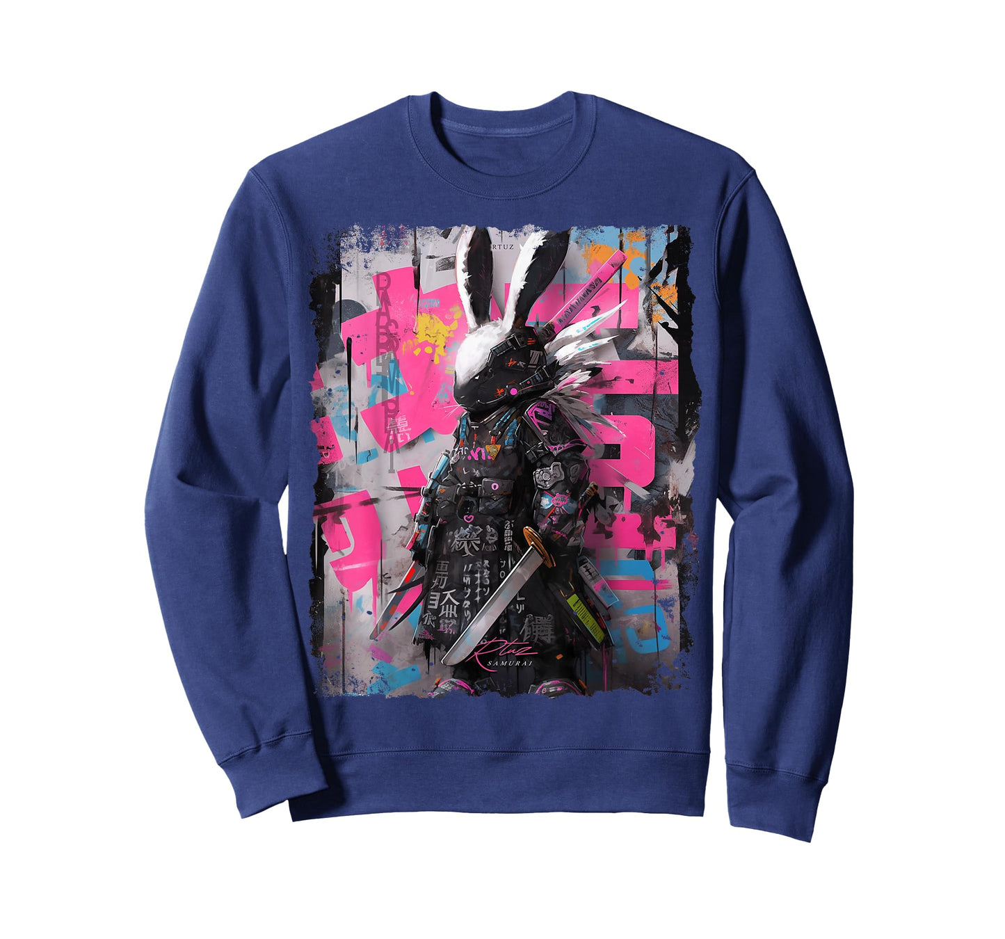 Hip Hop Y2K Rabbit Hipster Edgy Streetwear Bunny Samurai T-Shirt