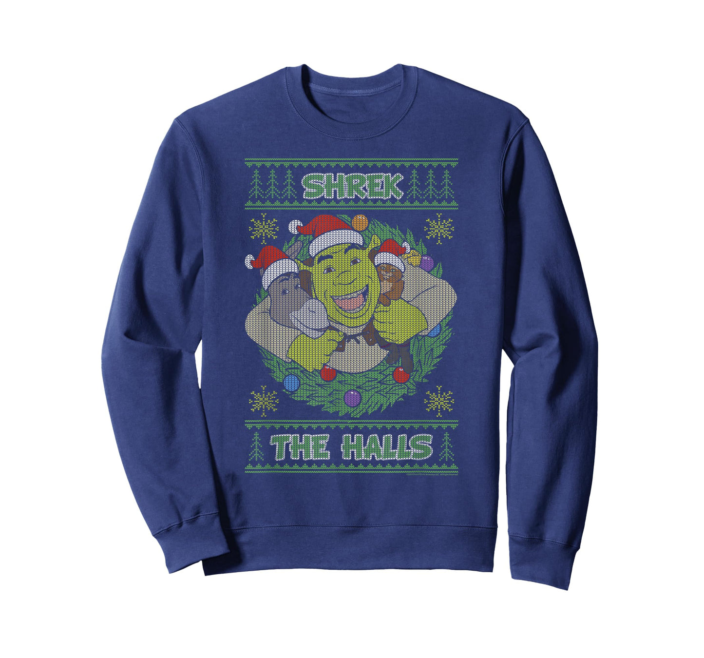 Shrek The Halls Holiday Text Pattern T-Shirt