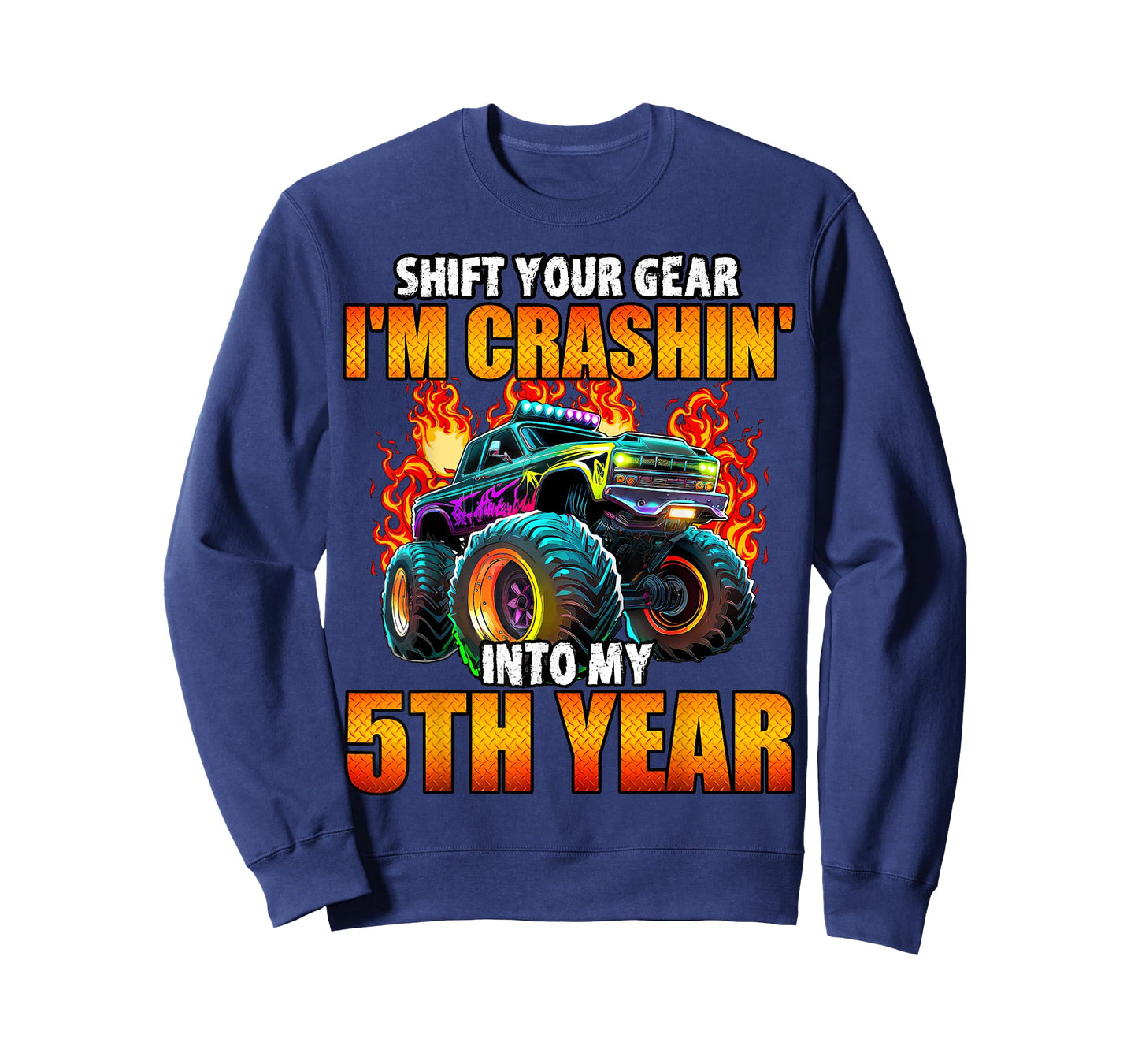 5th Monster Truck Birthday Party Birthday Boy Toddler T-Shirt