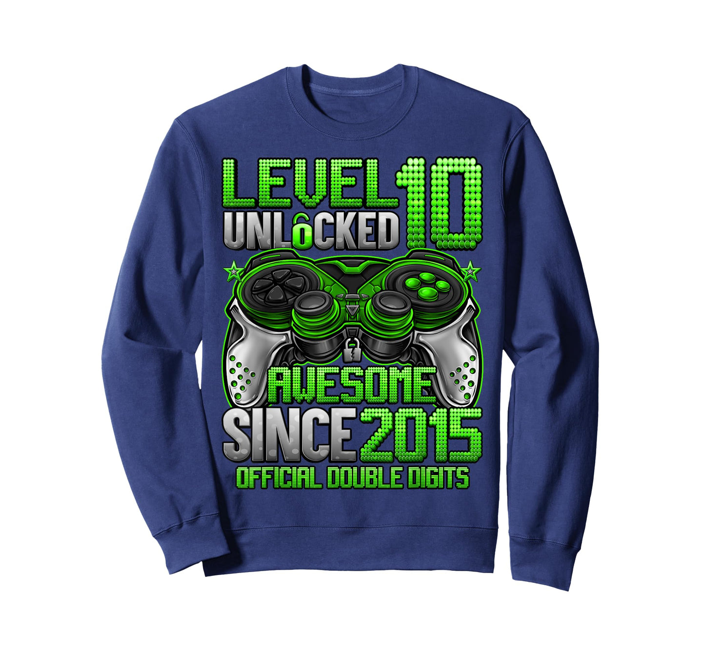 Official Double Digits Level 10 Unlocked 10th Birthday Boy T-Shirt