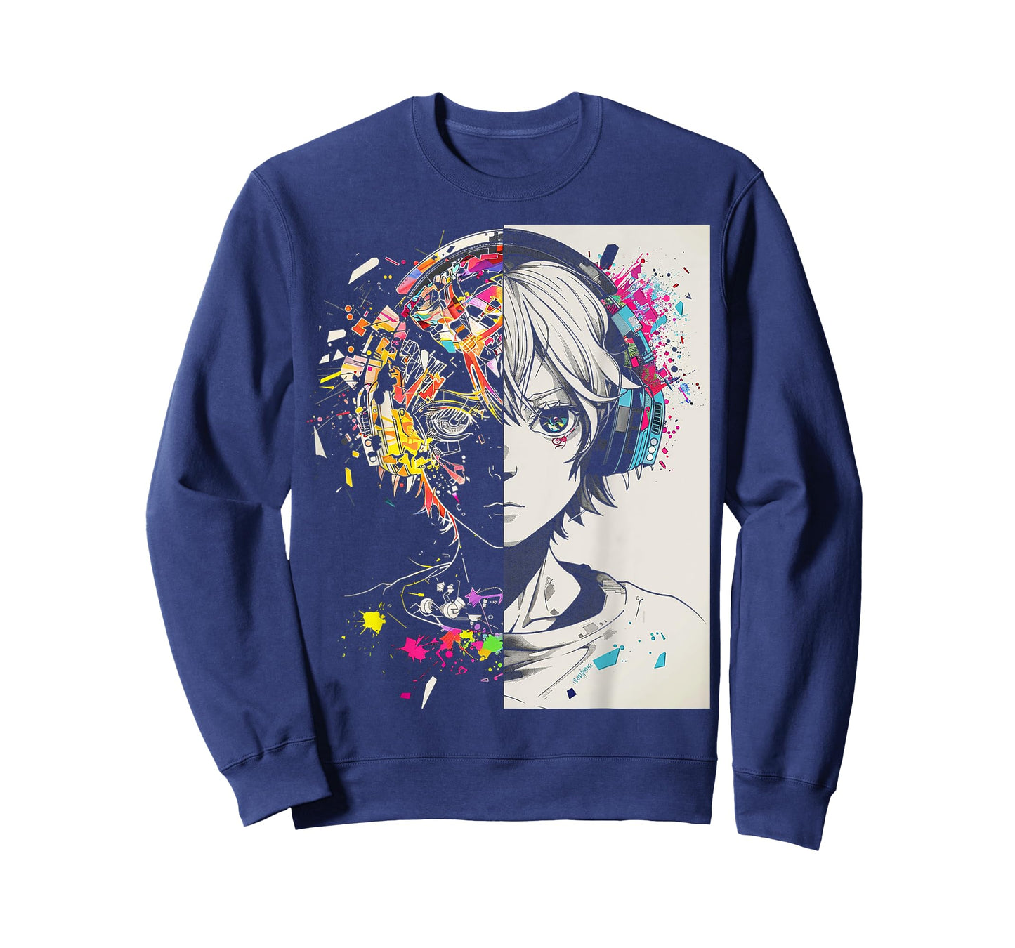 Anime Manga Motif Headphone Artwork Anime T-Shirt
