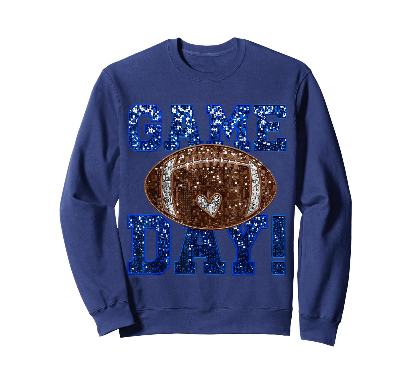 Blue Game Day Football Mom Team Sports Lover Boys Girls Kids T-Shirt