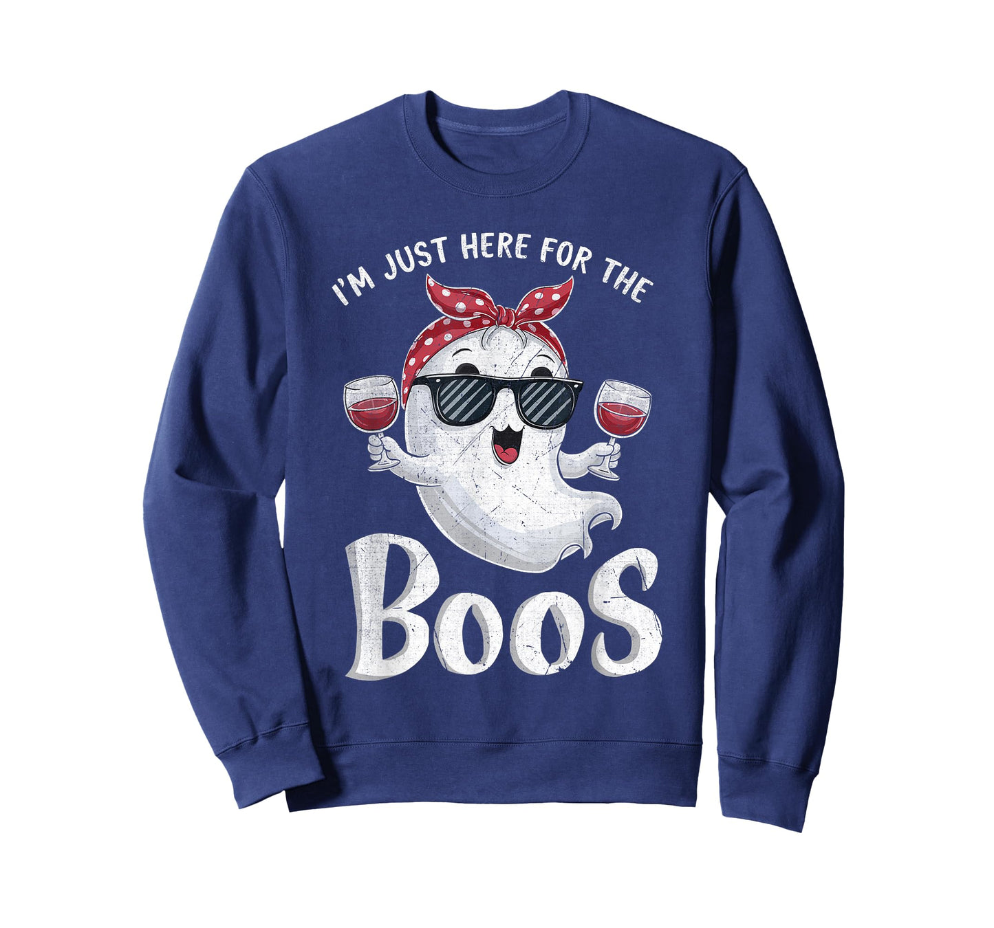 I'm Just Here for the Boos Funny Halloween Cute Ghost T-Shirt