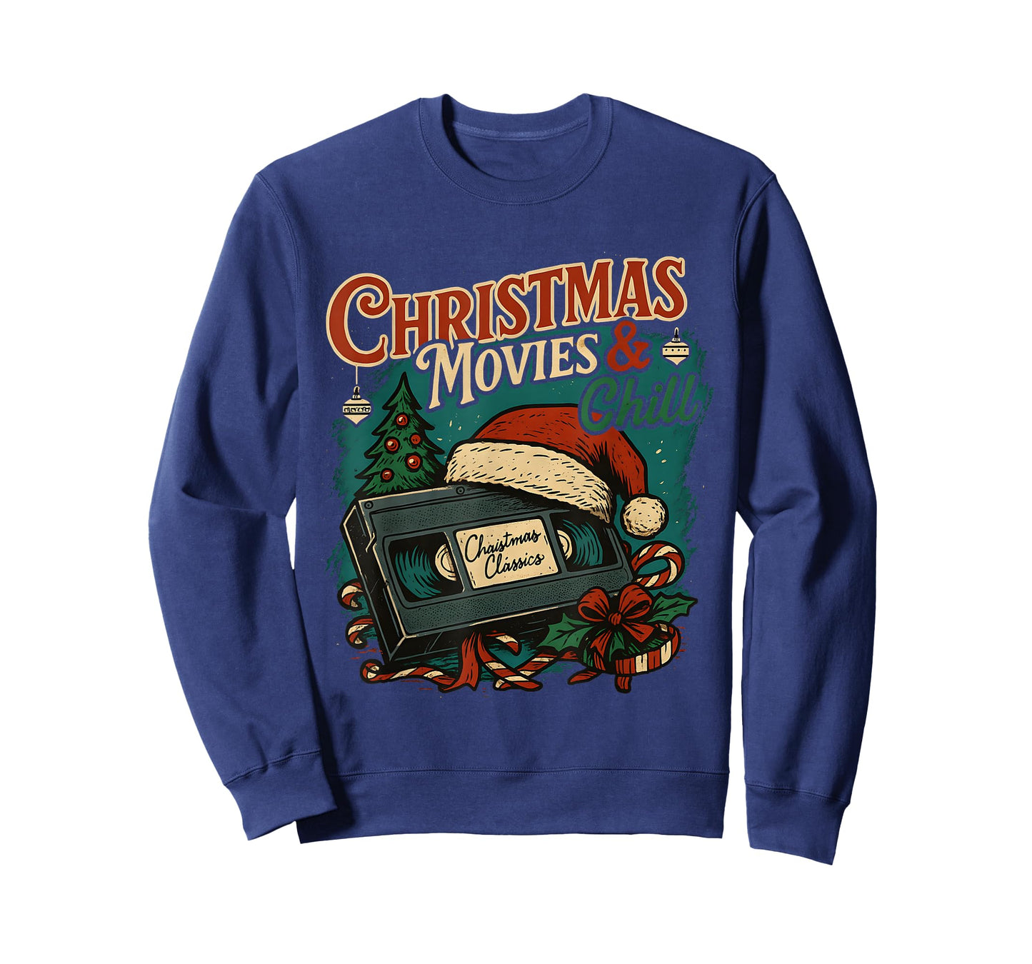 Christmas Movies Chill Retro VHS Holiday Nostalgia T-Shirt
