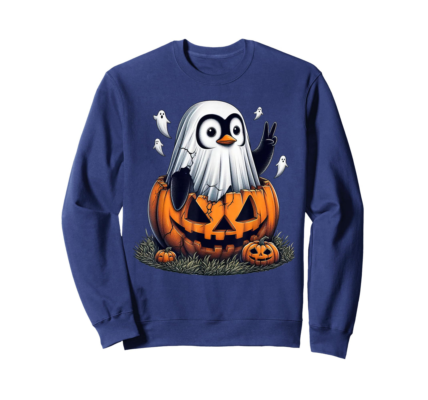 Funny Penguin Boo Halloween Ghost Womens Mens Kids T-Shirt