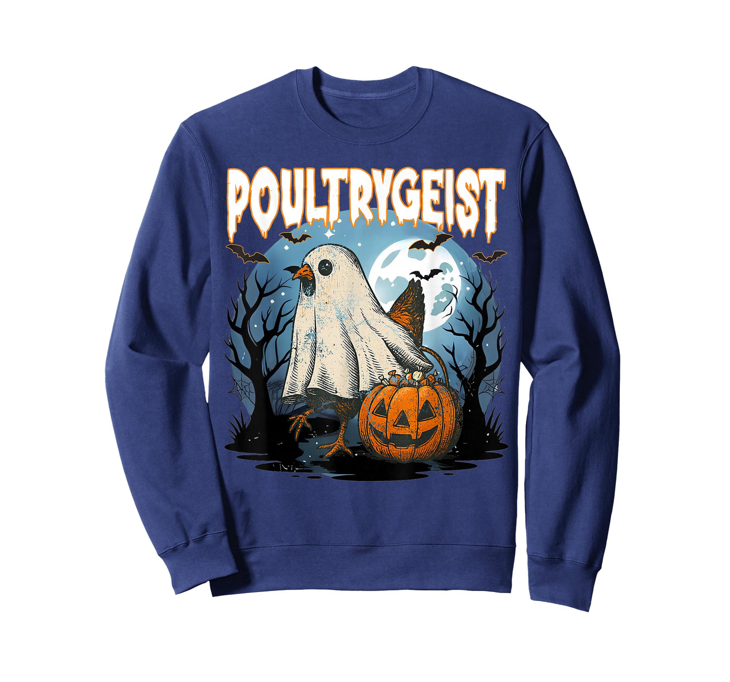 Poultrygeist Funny Halloween Chicken Ghost Costume Pumpkin T-Shirt