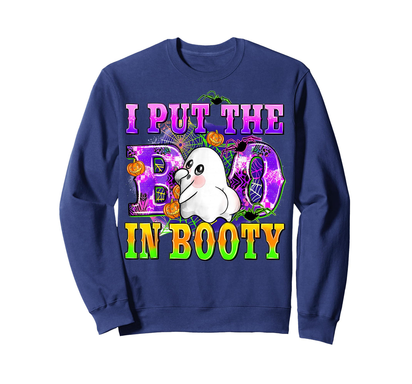 Retro Groovy I Put The Boo In Booty Ghost Butt Halloween T-Shirt