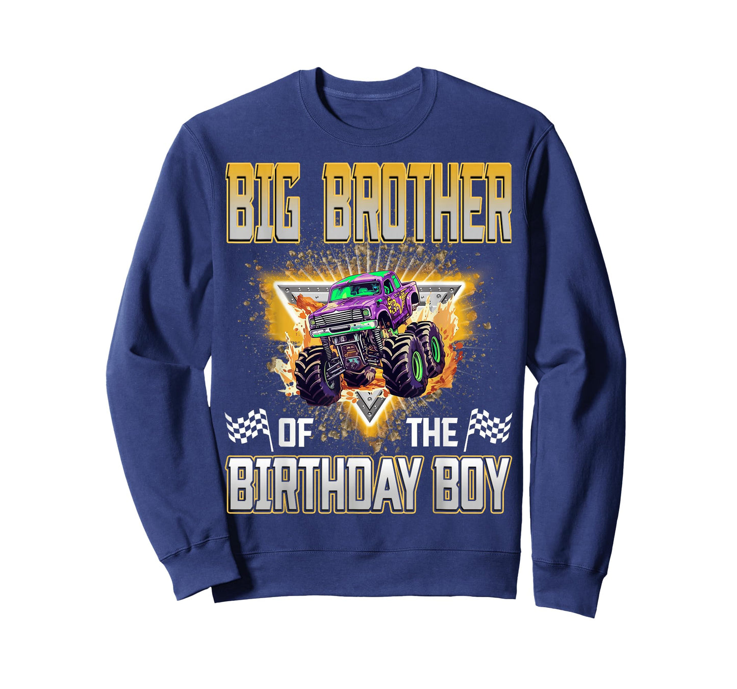 Big Brother of The Birthday Boy Monster Truck Birthday T-Shirt