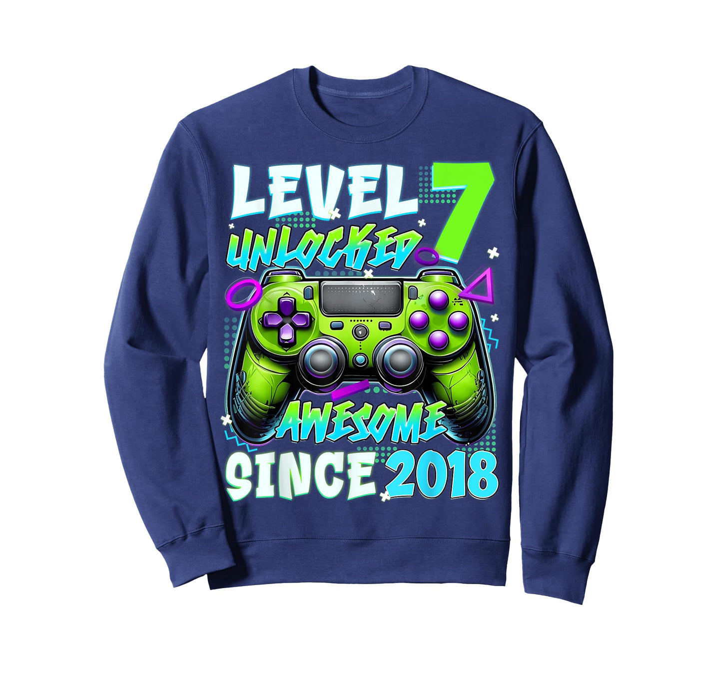 7th Birthday Video Game Level 7 Unlocked Awesome Since 2018 T-Shirt