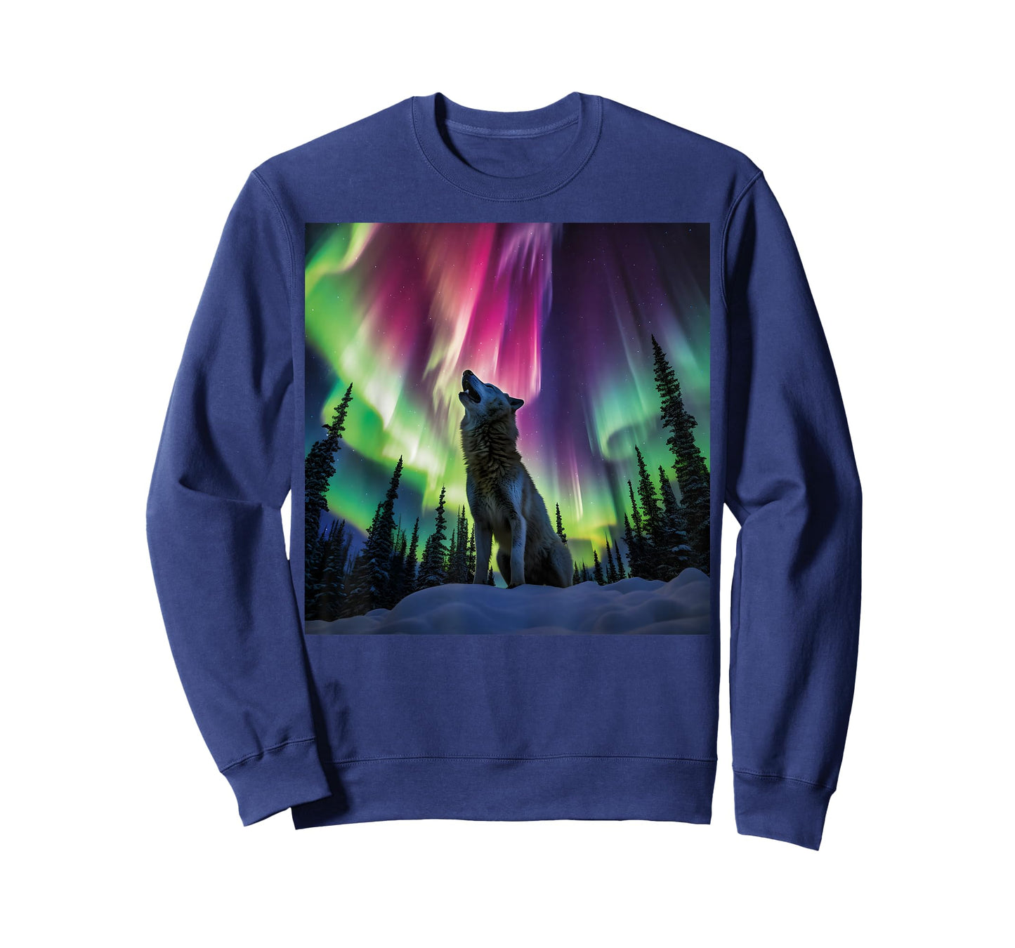 Alaska Aurora Borealis Howling Wolf Aesthetic Photo Souvenir T-Shirt