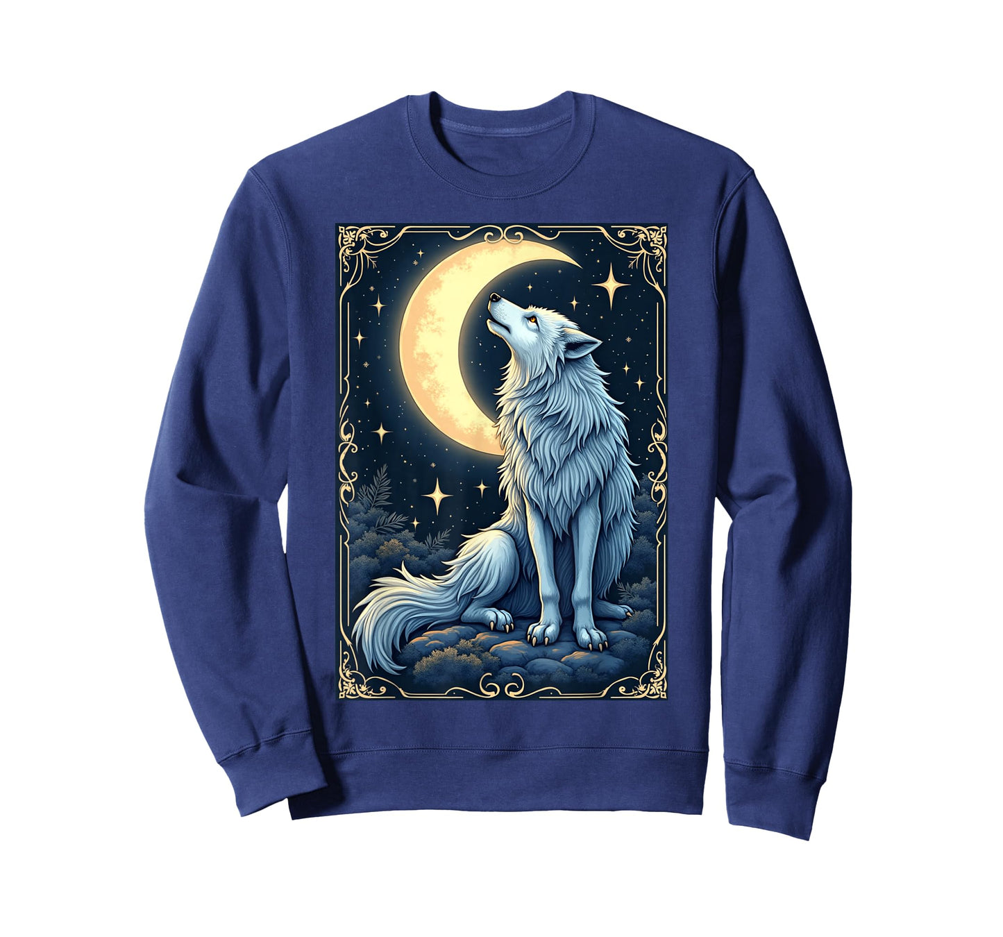 Wolf Howling Moon Celestial Mystical Nature Gothic Animal T-Shirt