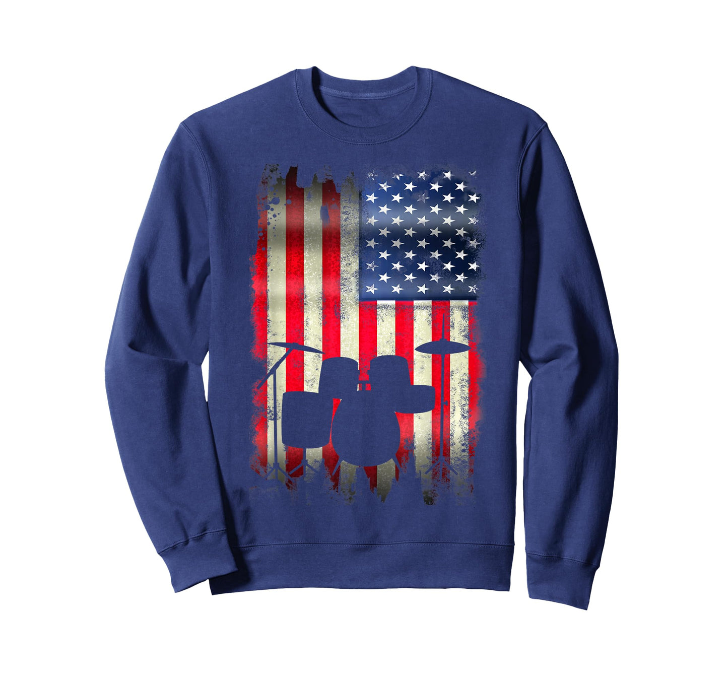 Drum Set USA American Flag 4th of July Patriotic Drummer T-Shirt