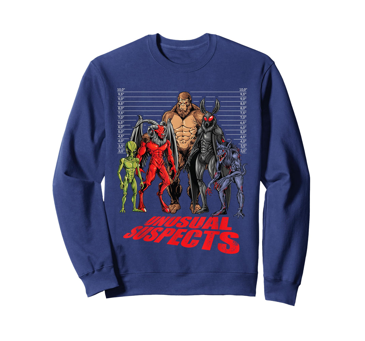 Bigfoot Mothman Chupacabra Jersey Devil Alien Suspects T-Shirt