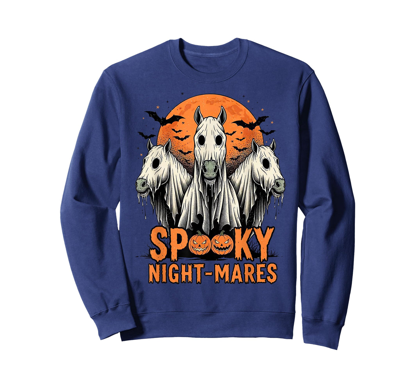 Horror Retro Spooky Night-Mares Horses Boo Ghosts Halloween T-Shirt