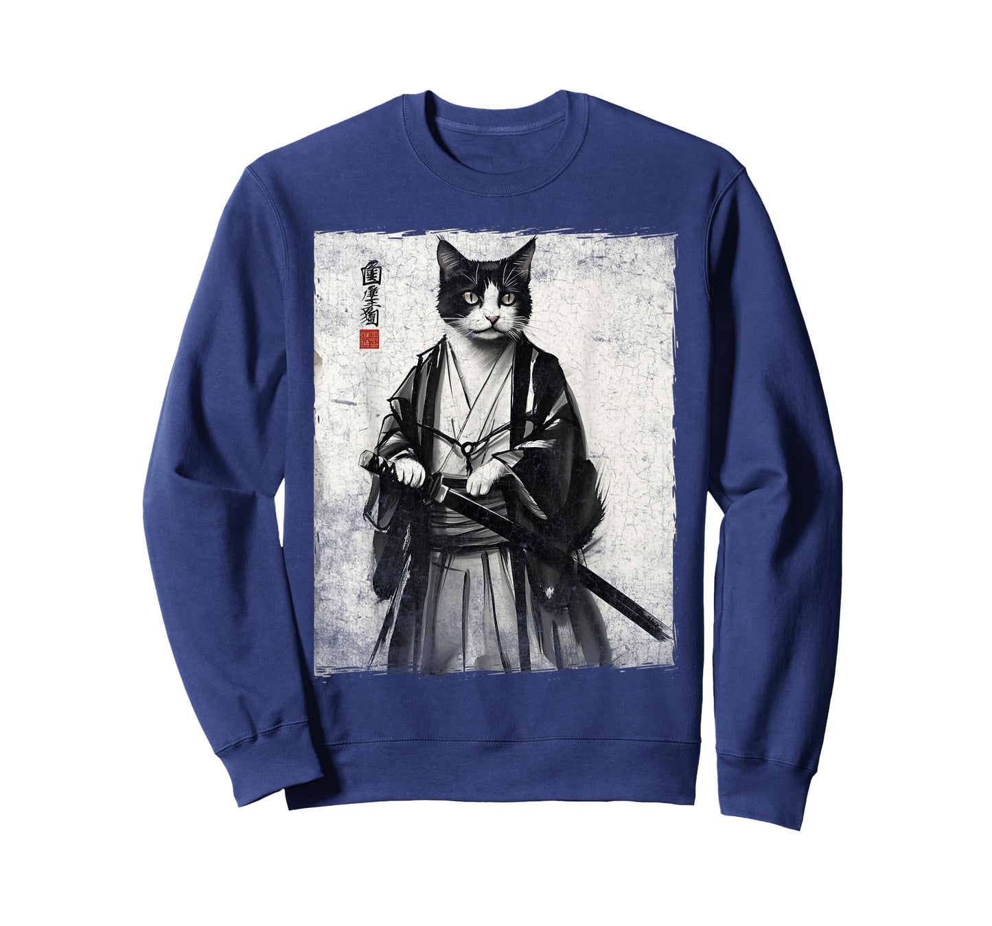 Samurai Cat Ukiyo-e Warrior Art Vintage Ninja Cat Graphic T-Shirt