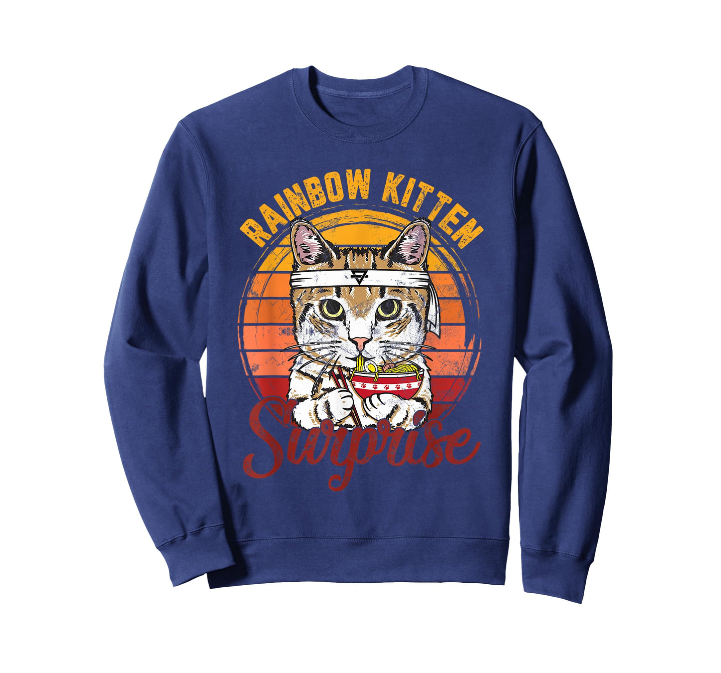 Animals Vintage Cats Rainbow Cat Kitten Surprise & Ramen T-Shirt