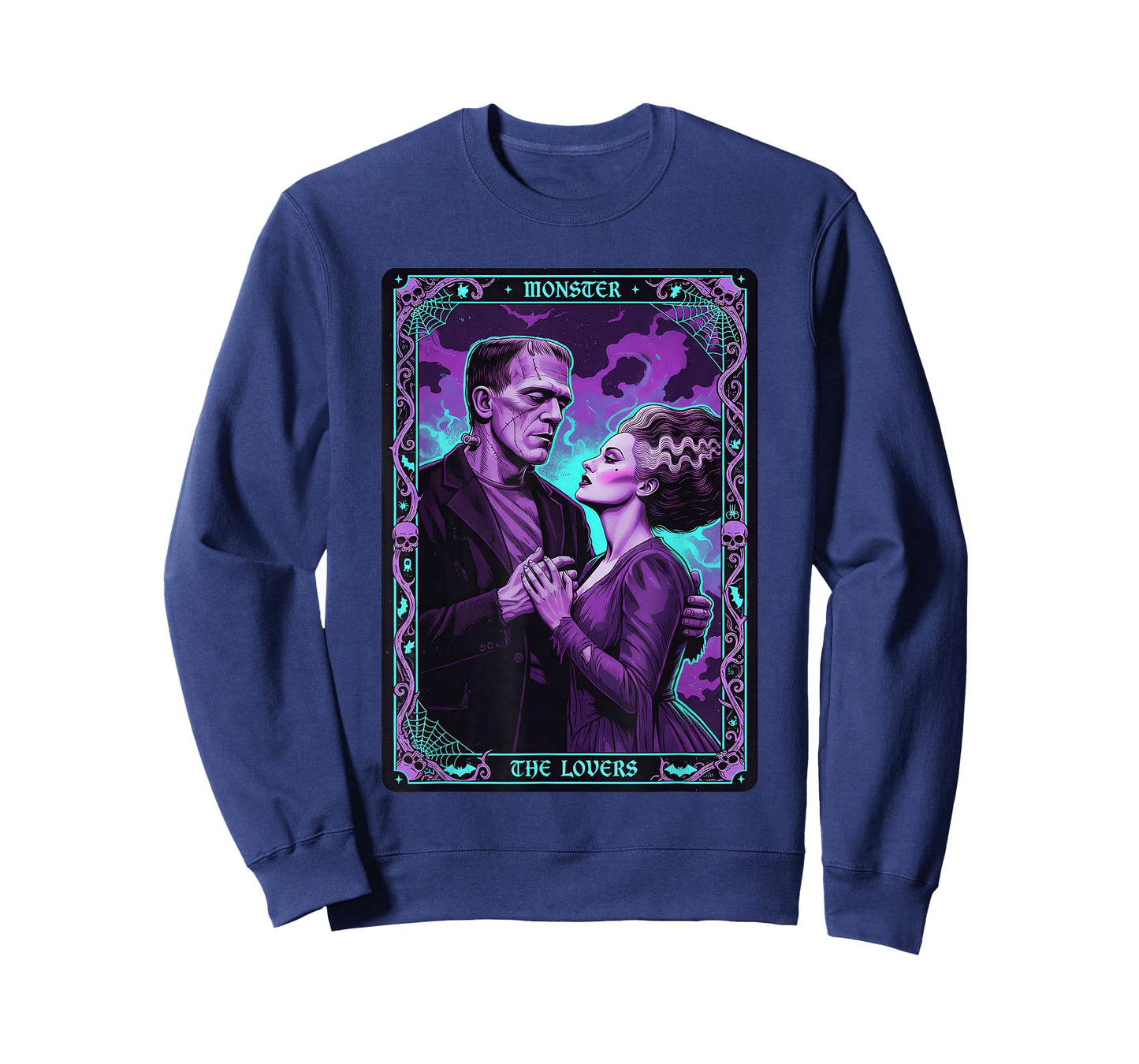 Monster Frankenstein Bride The Lovers Tarot Card Halloween T-Shirt