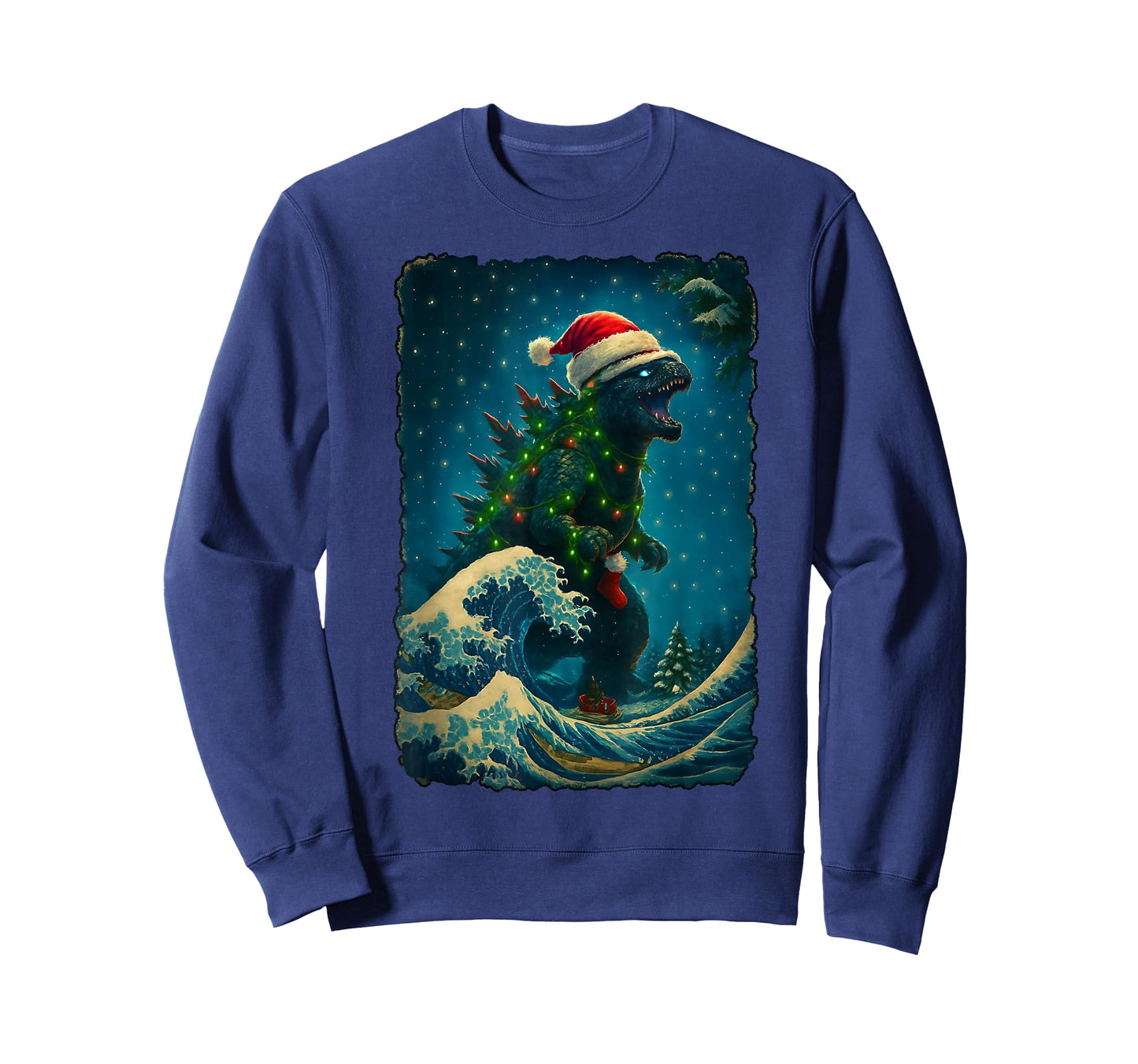 Vintage Kaiju Santa Christmas Monster Xmas Men Women T-Shirt