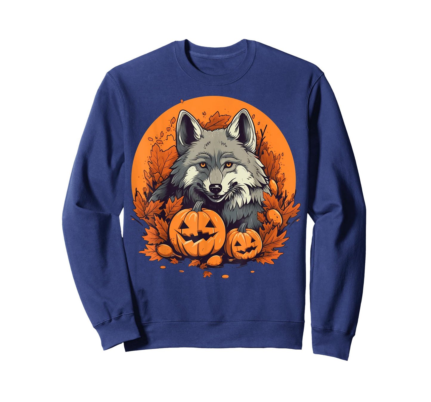 Pumpkin Wolf costume on Wolf Halloween T-Shirt