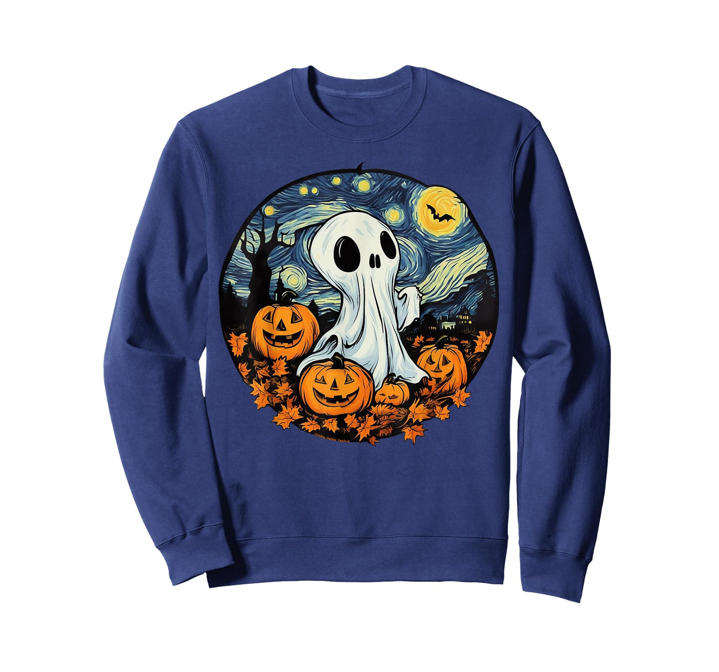 Fun and Spooky Impressionist Starry Night Ghost Halloween T-Shirt