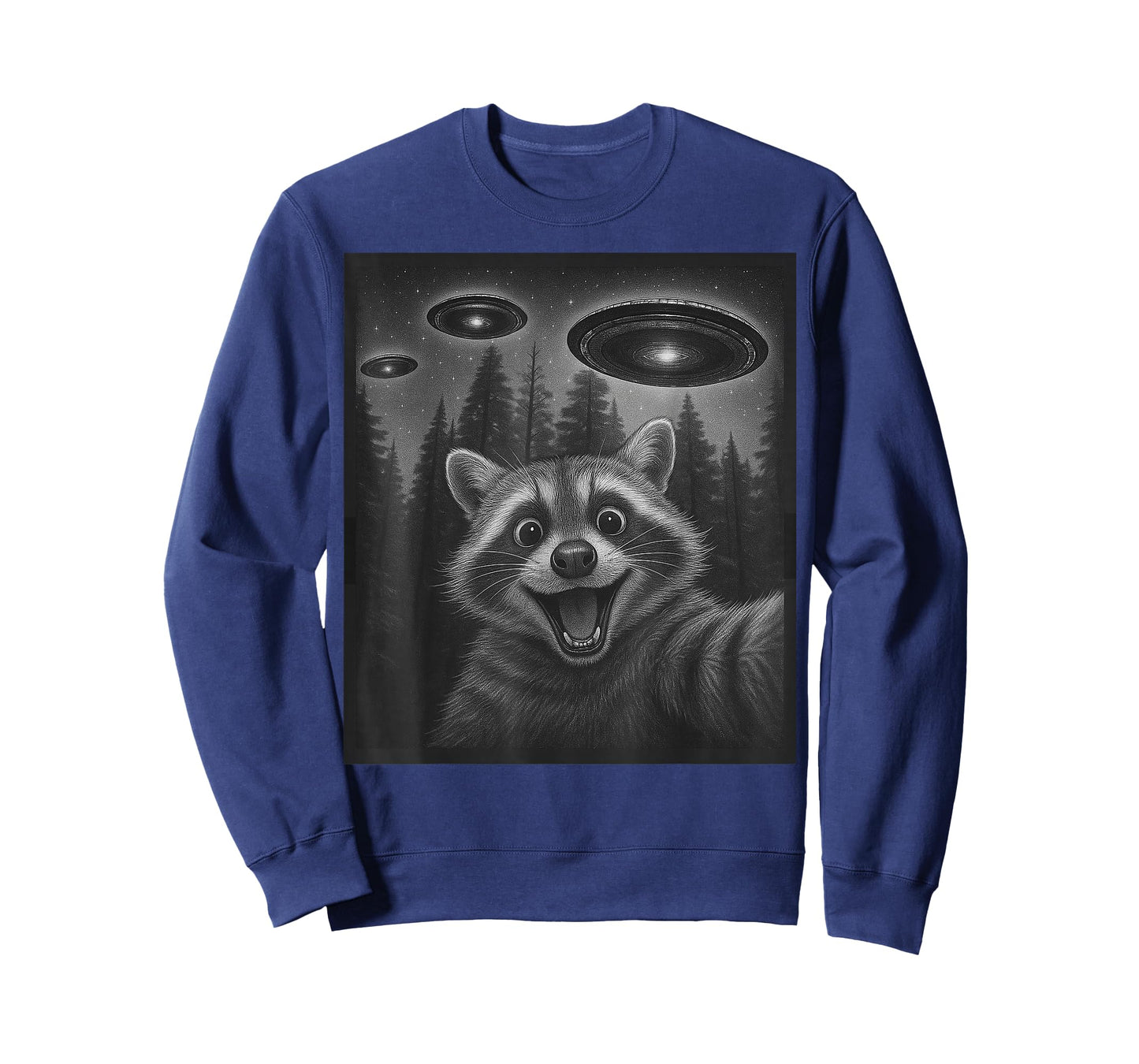 Funny Raccoon Selfie Alien UFO Gifts for Men Women Boy Kid T-Shirt