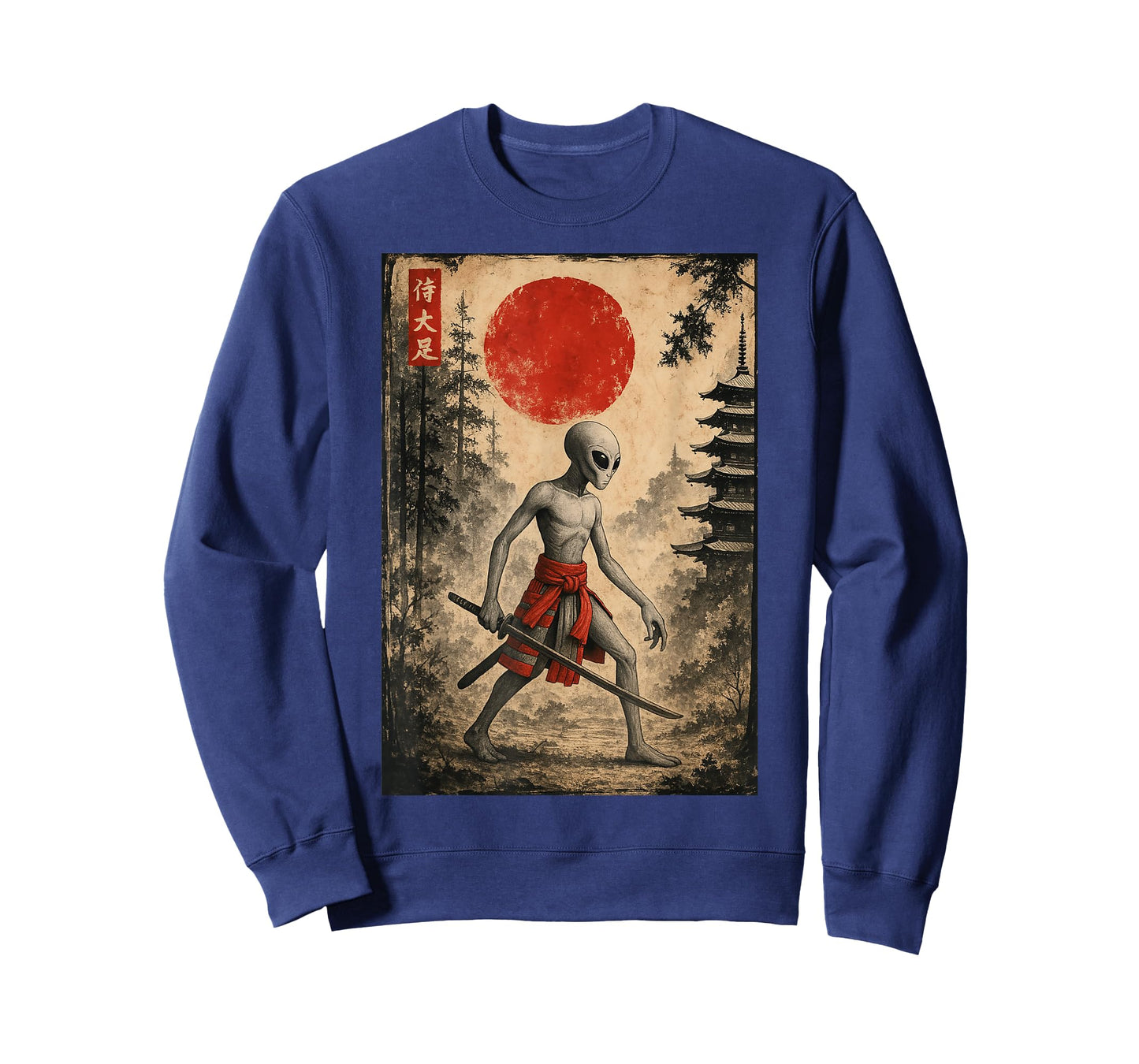 Samurai Alien UFO Japanese Art Anime Ukiyo-e Graphic T-Shirt