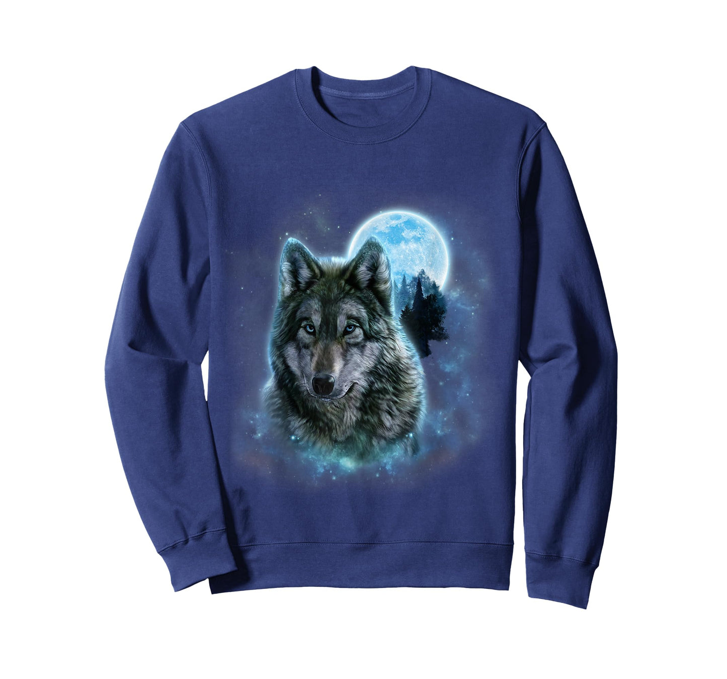 Grey Wolf Hunting Ground, Icy Moon, Forest, Galaxy T-Shirt