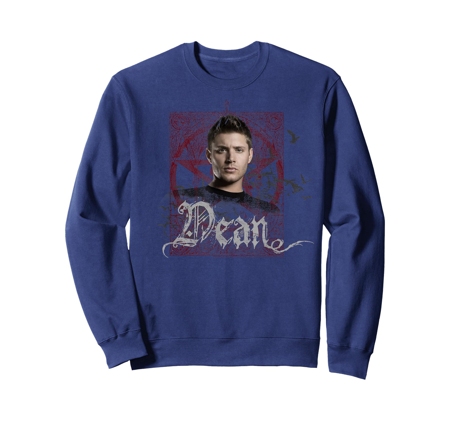 Supernatural Dean Winchester Goth Pentagram & Birds TV Show T-Shirt