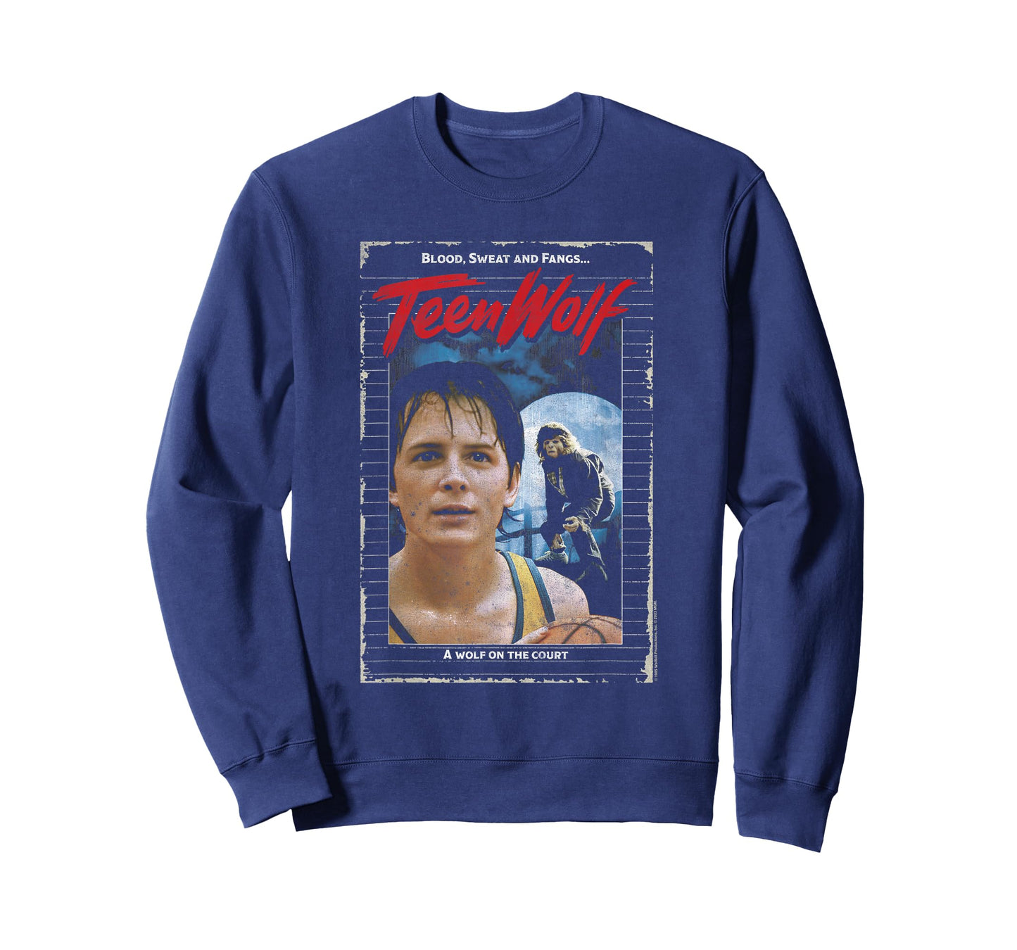 Teen Wolf Vintage Distressed Wolf On The Court Movie Poster T-Shirt