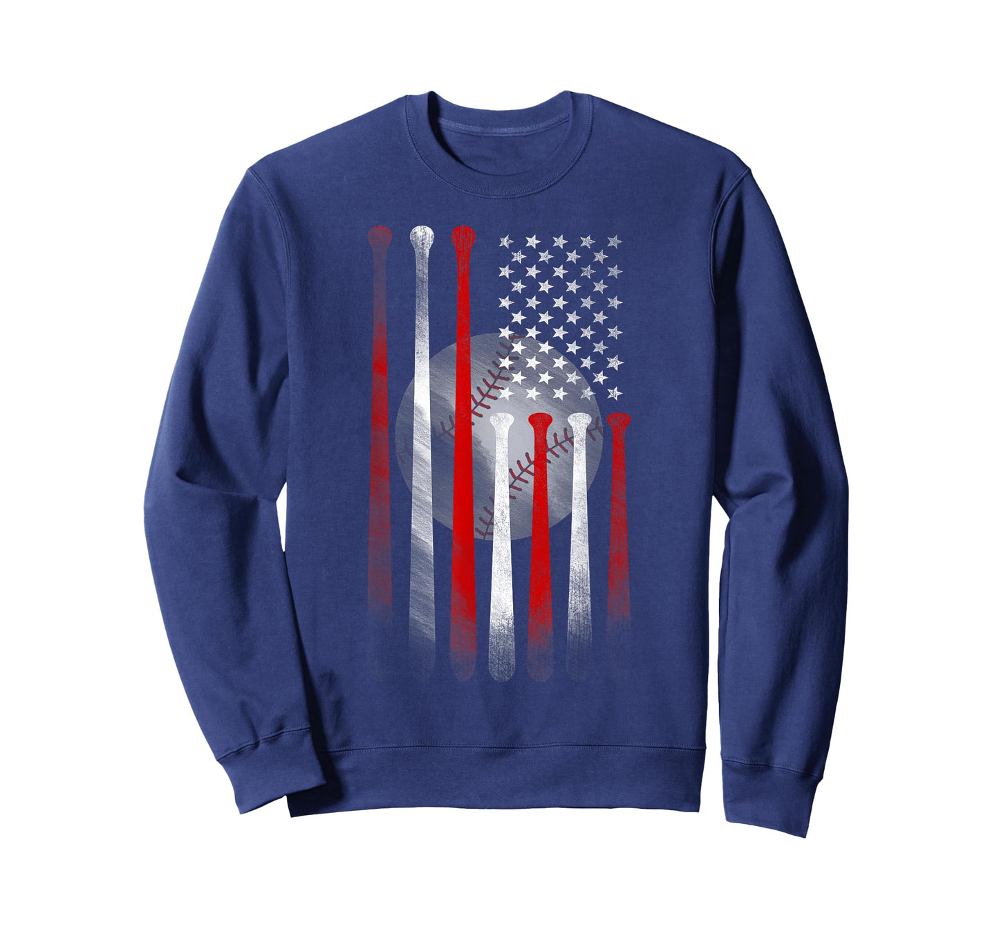 Vintage Baseball American Flag T-Shirt, Classic Fit Black Tee for Dad and Mom
