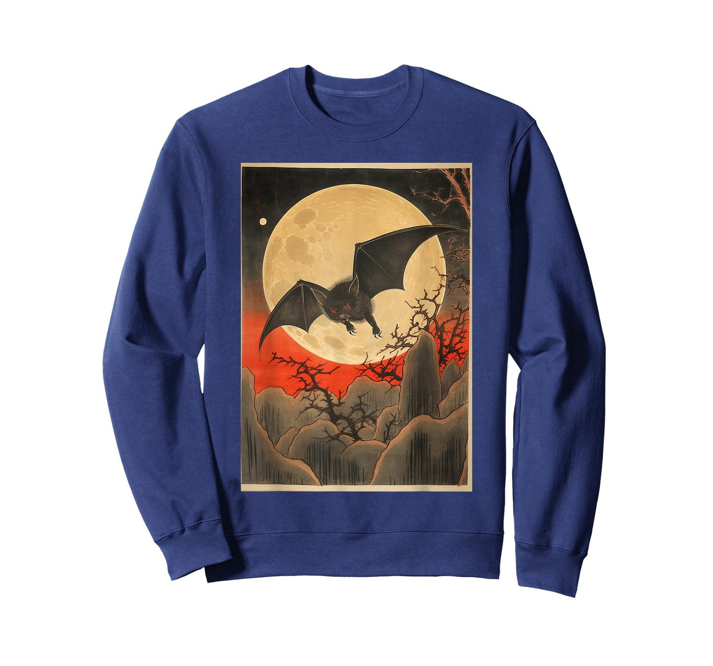 Japanese Woodblock Art 1905 Bat in Moon Meiji Era T-Shirt