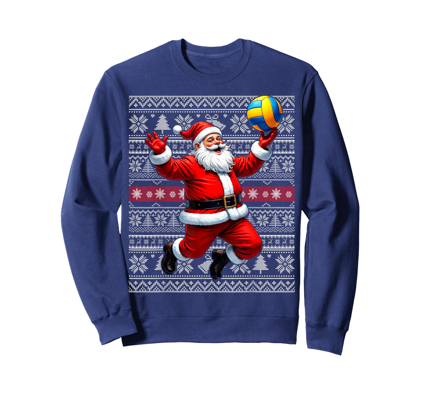 Funny Santa Playing Volleyball Ugly Christmas Sweater Xmas T-Shirt