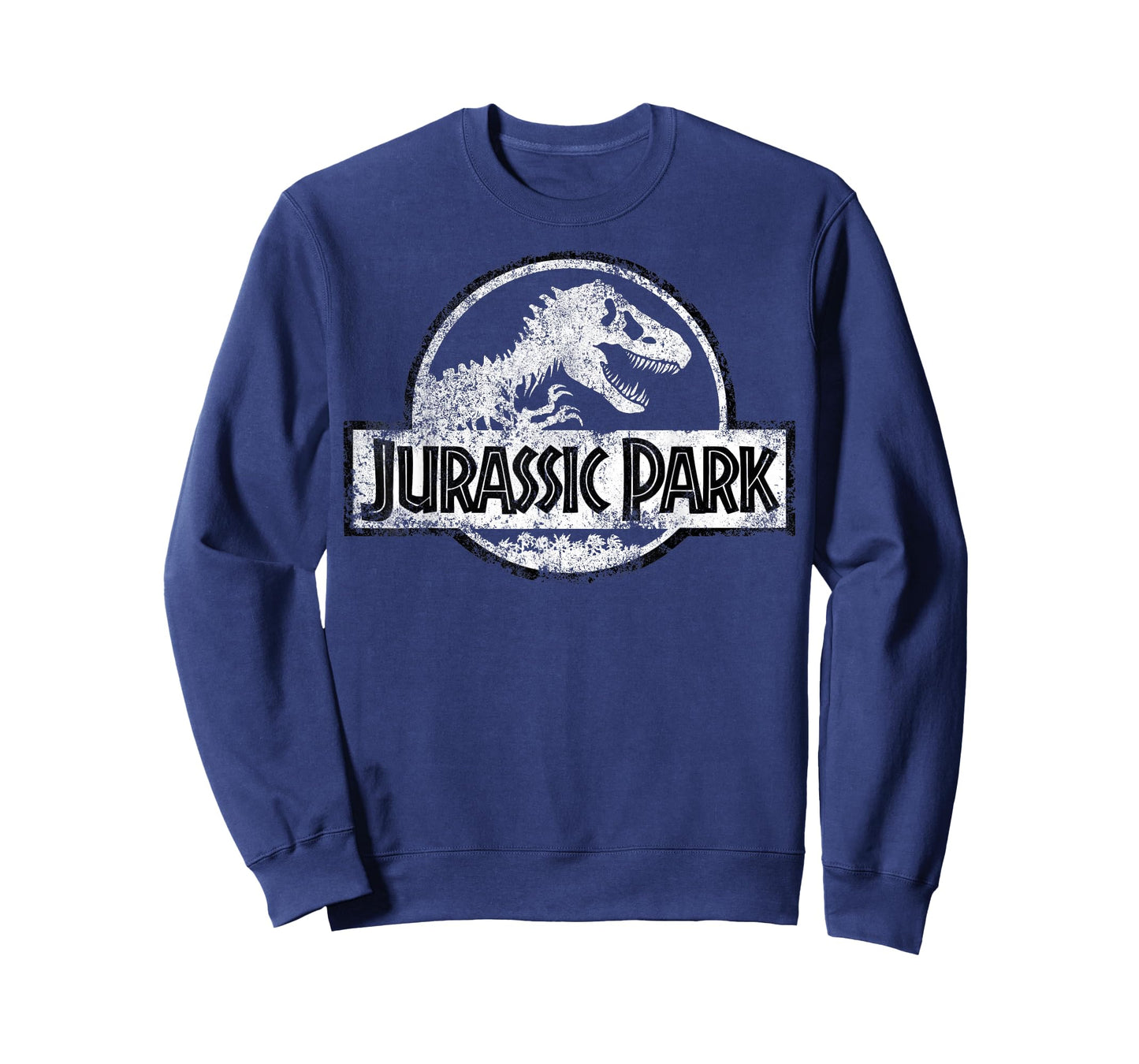 Jurassic Park White Distressed Circle Logo Graphic T-Shirt T-Shirt