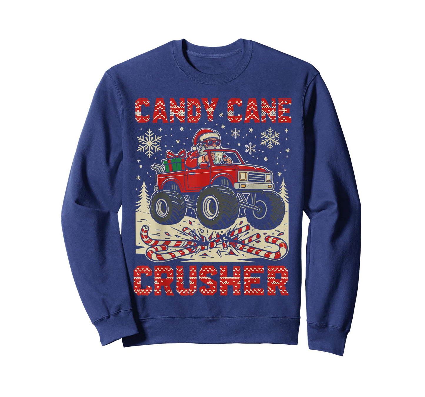 Toddler Christmas Pajamas, Monster Truck Candy Cane Crusher T-Shirt