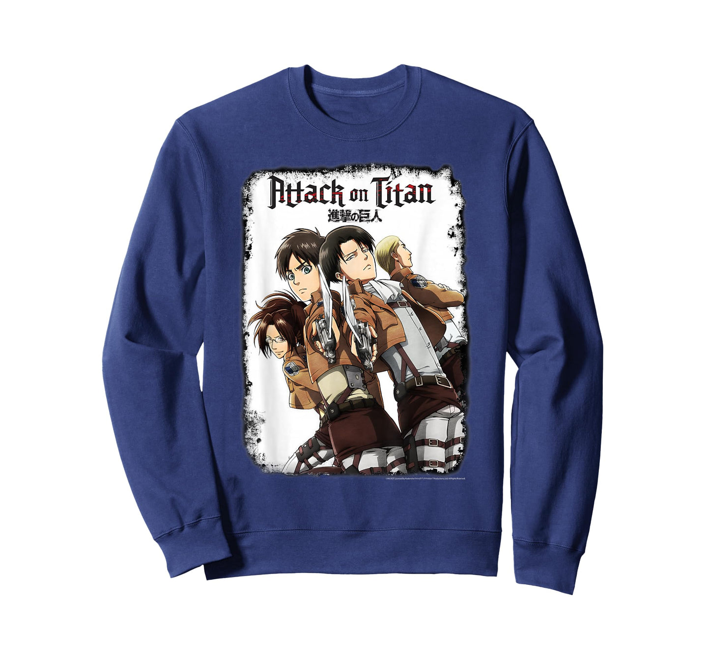 Attack on Titan Group Portrait with Swords and Logo Anime T-Shirt