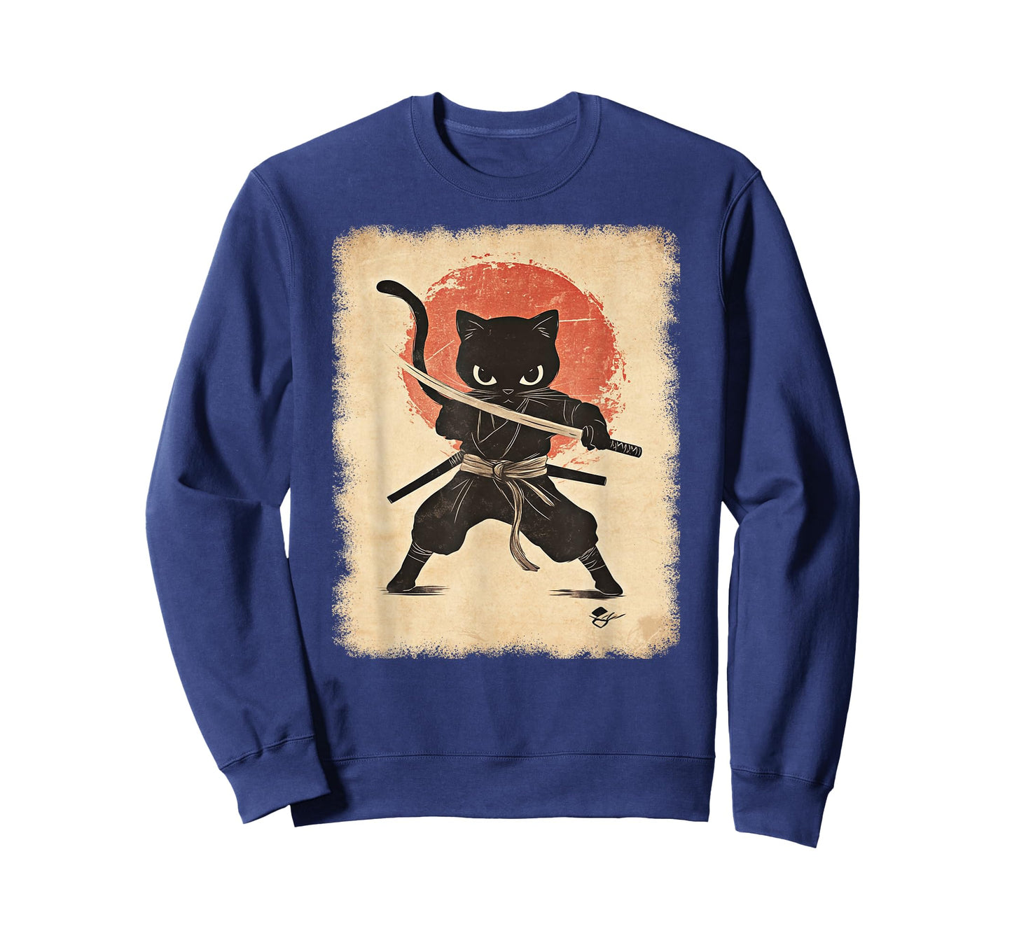 Japanese Samurai Kitten Kawaii Ninja Cat T-Shirt