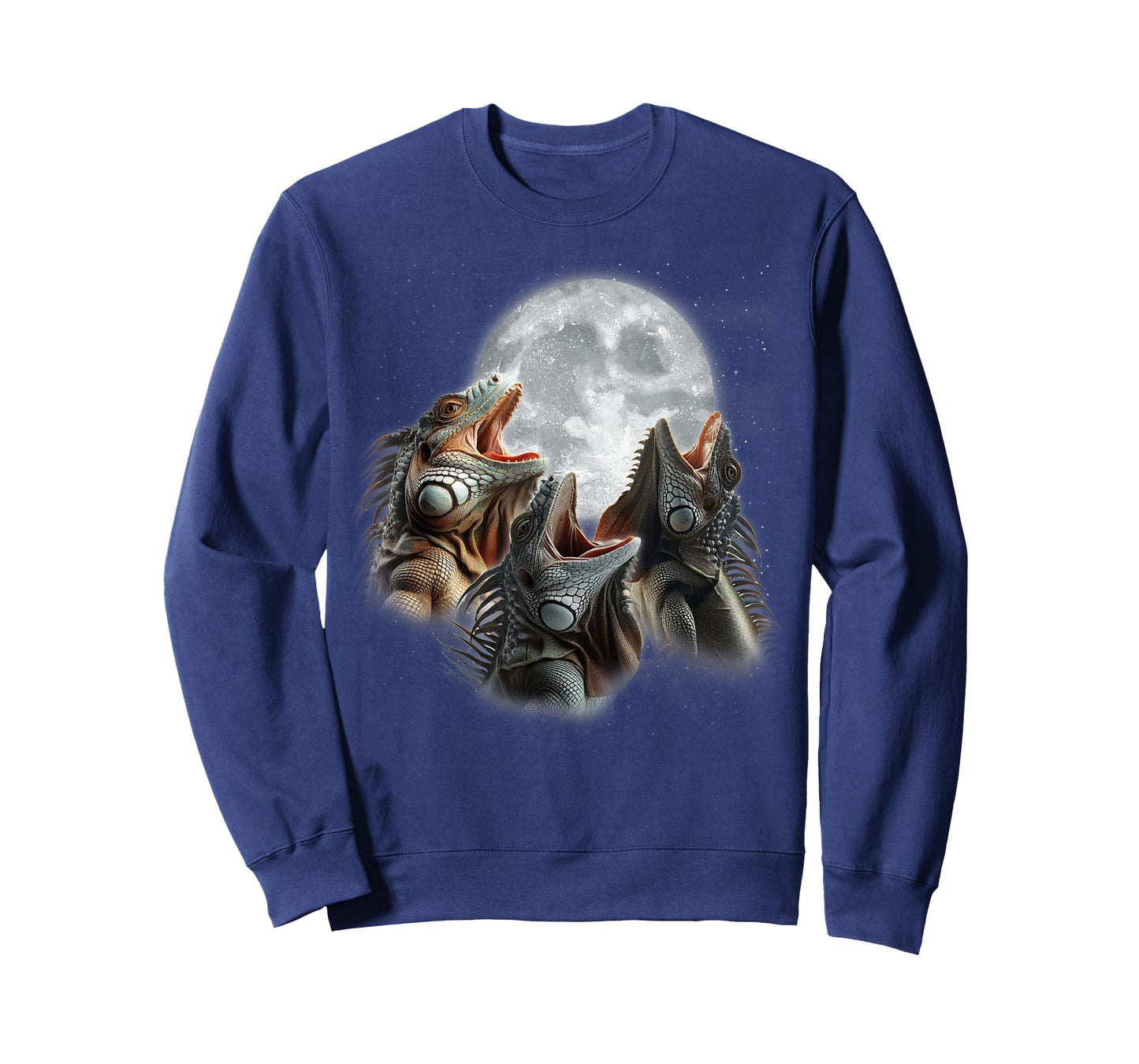 3 Iguanas Howling At The Moon Funny Iguana Hunter Pet Lizard T-Shirt