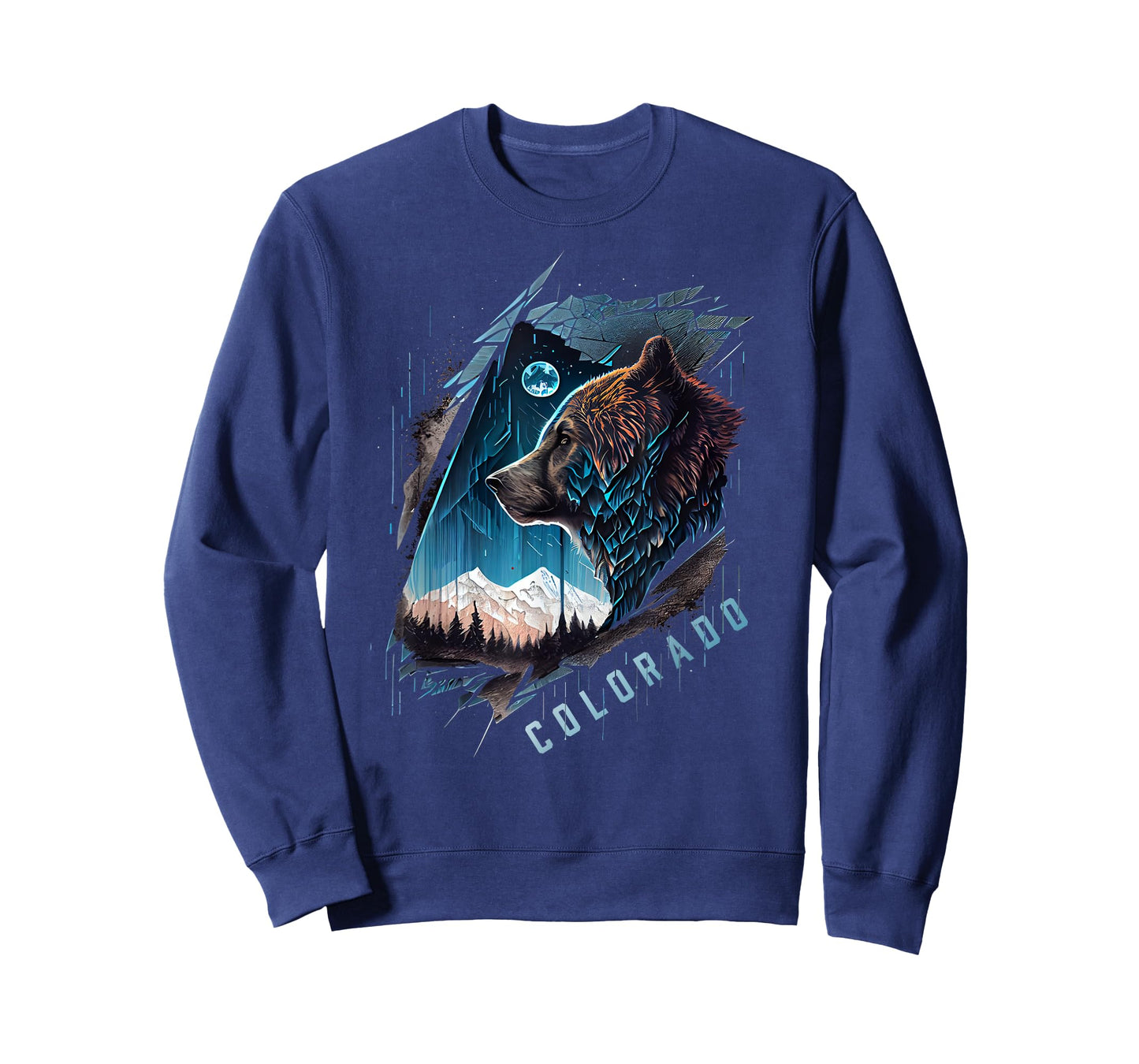Colorado Mountain Bear - Bear, Moon, & Stars Retro T-Shirt