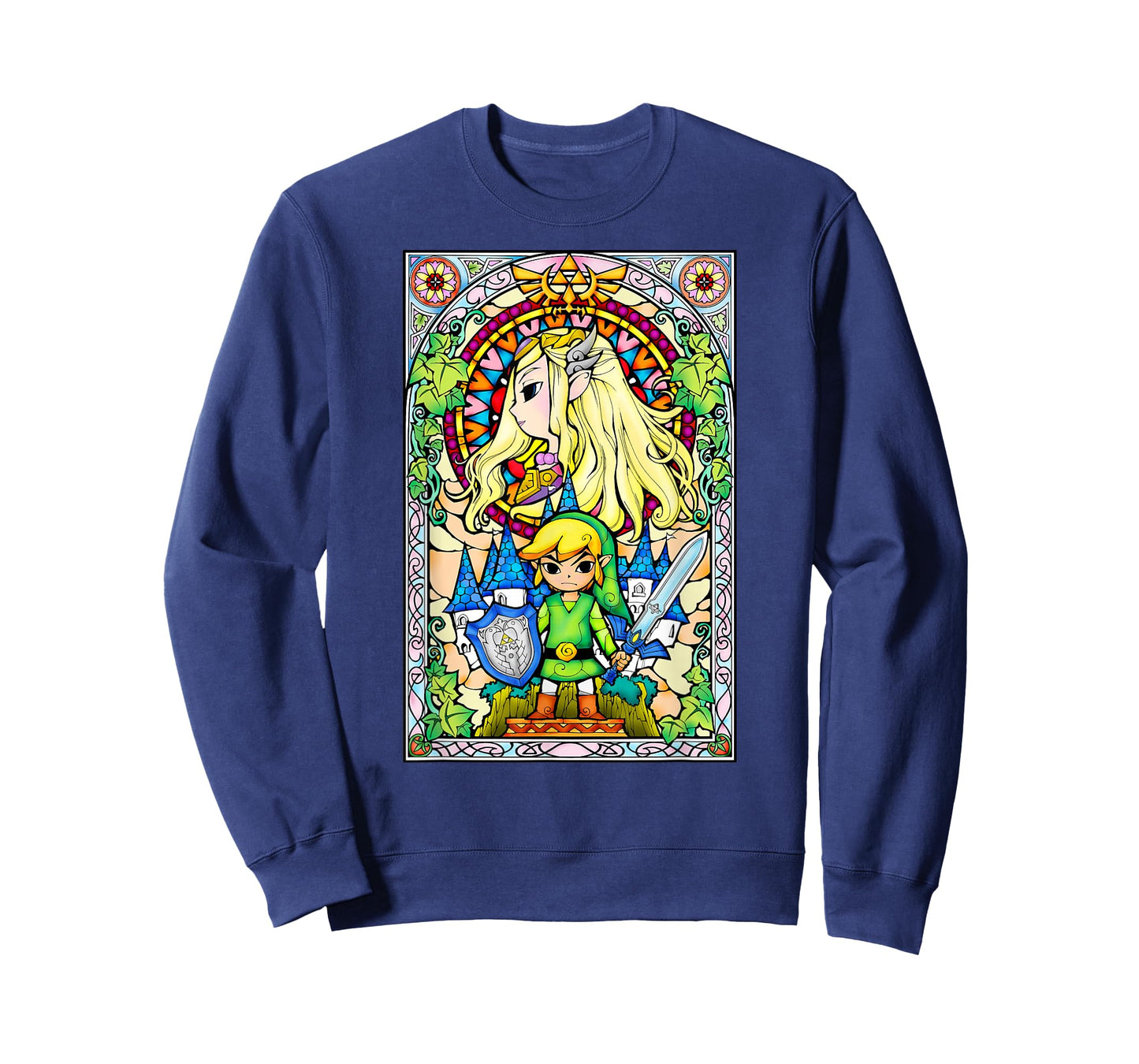 Nintendo Zelda Link & The Princess Stained Glass T-Shirt T-Shirt