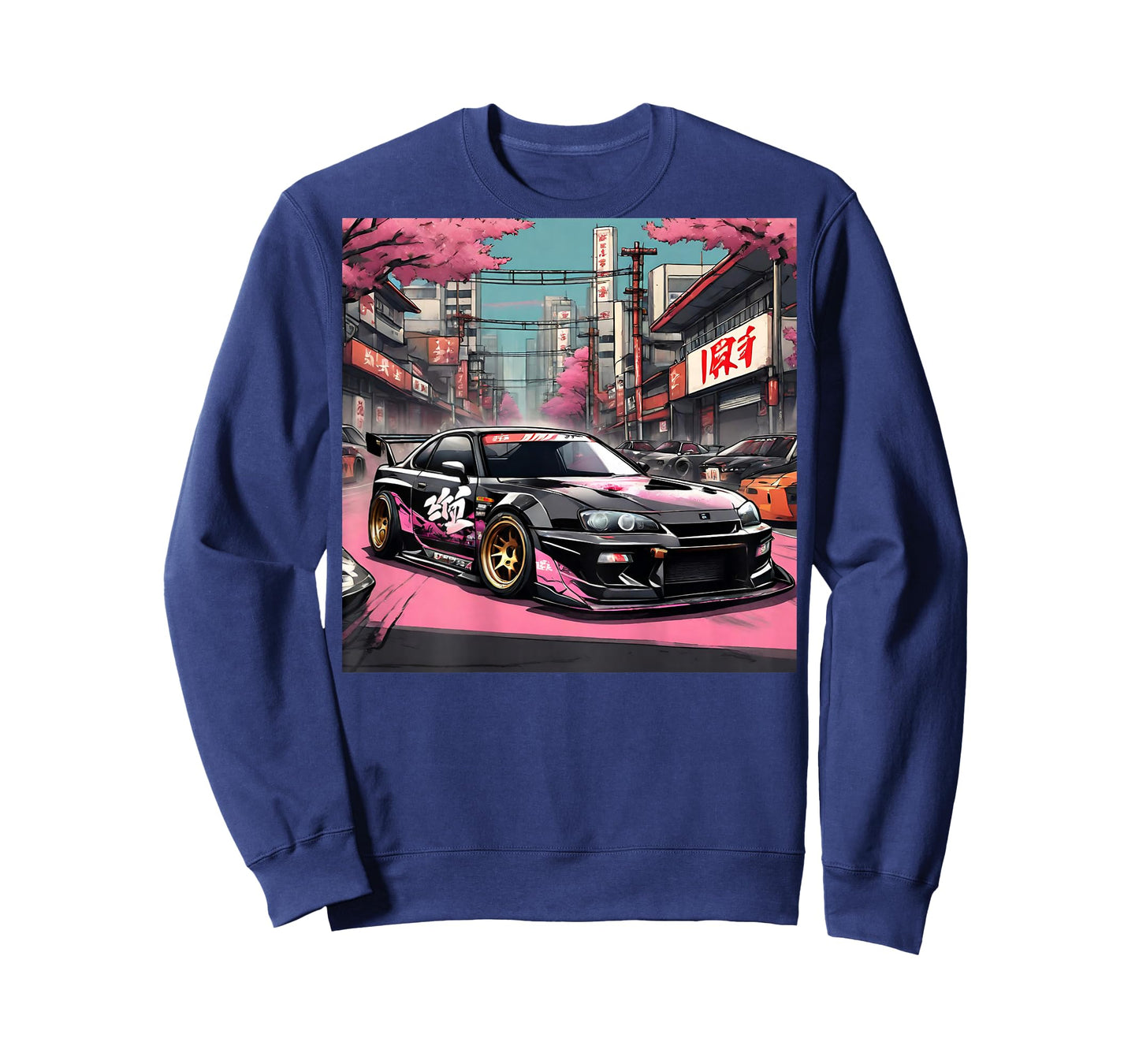 JDM Tokyo Skyline Retro Japanese Race Car Drift Art On Back T-Shirt