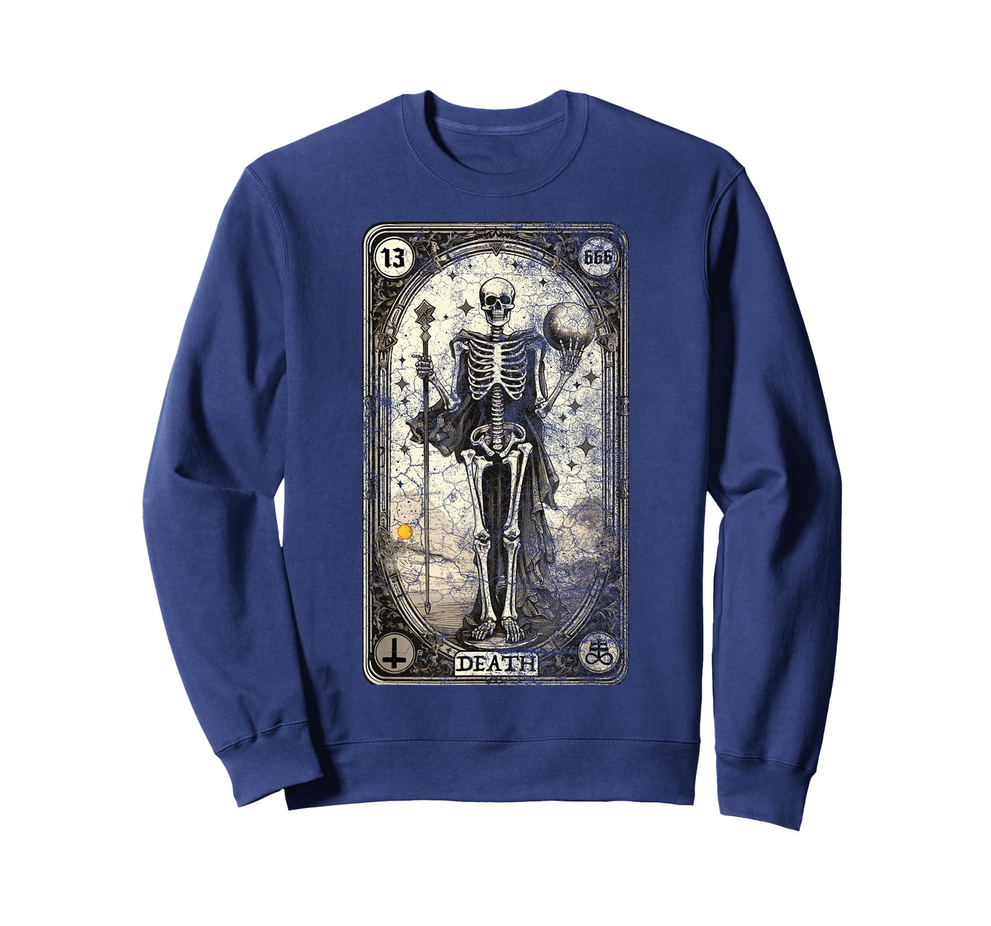 Vintage Tarot Card Death Skeleton Occult Satan Unholy Horror T-Shirt