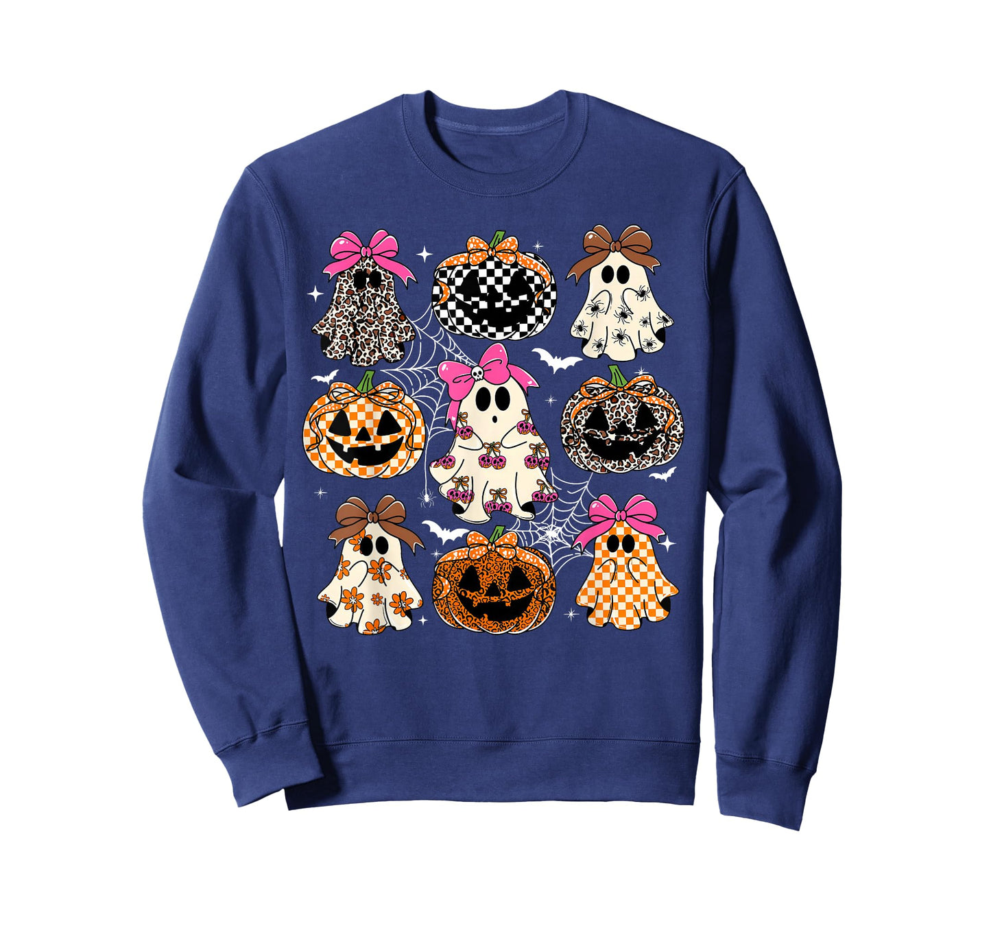 Spooky Season Halloween Coquette Bow Ghost Jack O Lantern T-Shirt