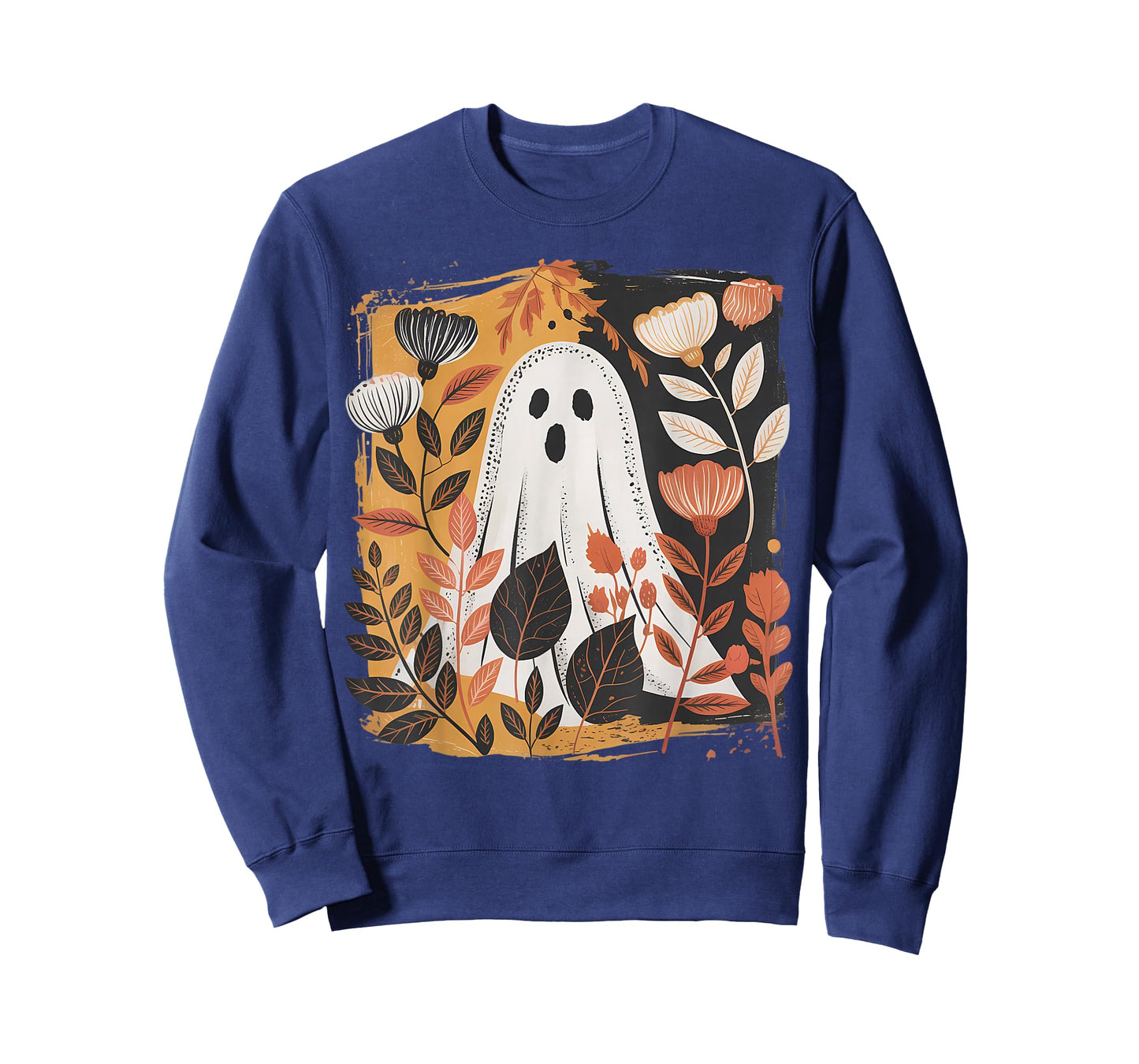 Spooky Floral Ghost Forest Halloween Boho Womens Top T-Shirt