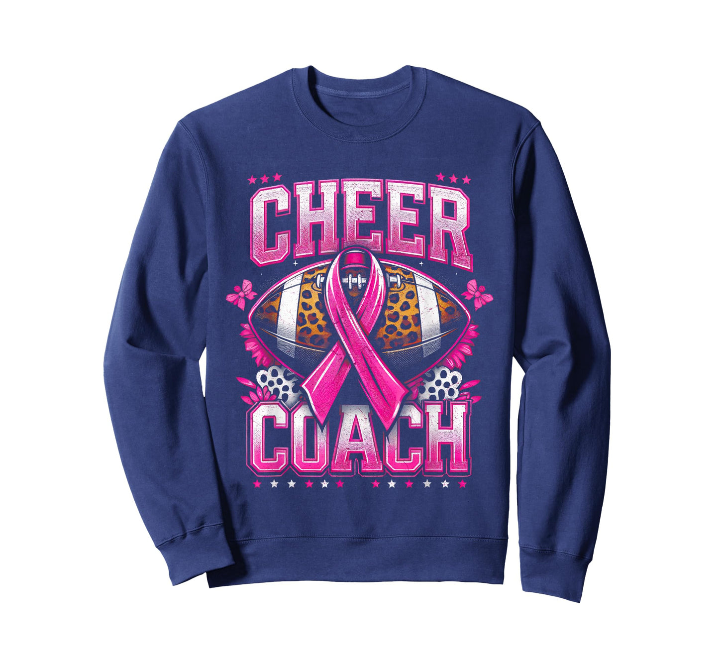 Football Cheer Coach Pink Ribbon Breast Cancer Awareness T-Shirt