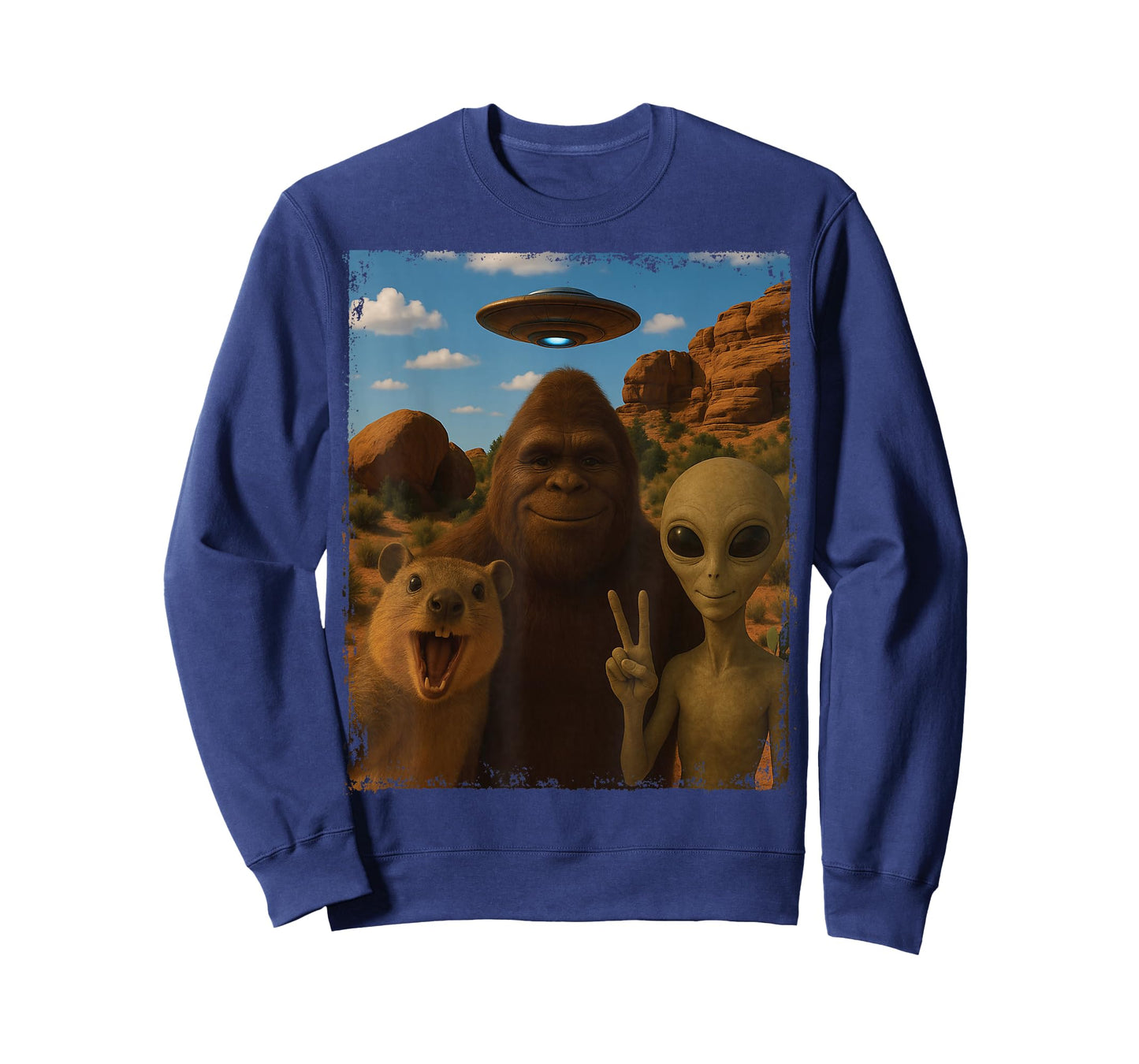 Funny Rock Hyrax Awawa Bigfoot Alien Selfie UFO Roswell T-Shirt