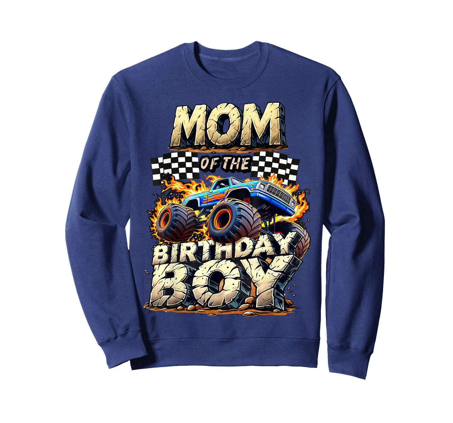 Mom Of The Birthday Boy Monster Truck Family Matching Party T-Shirt