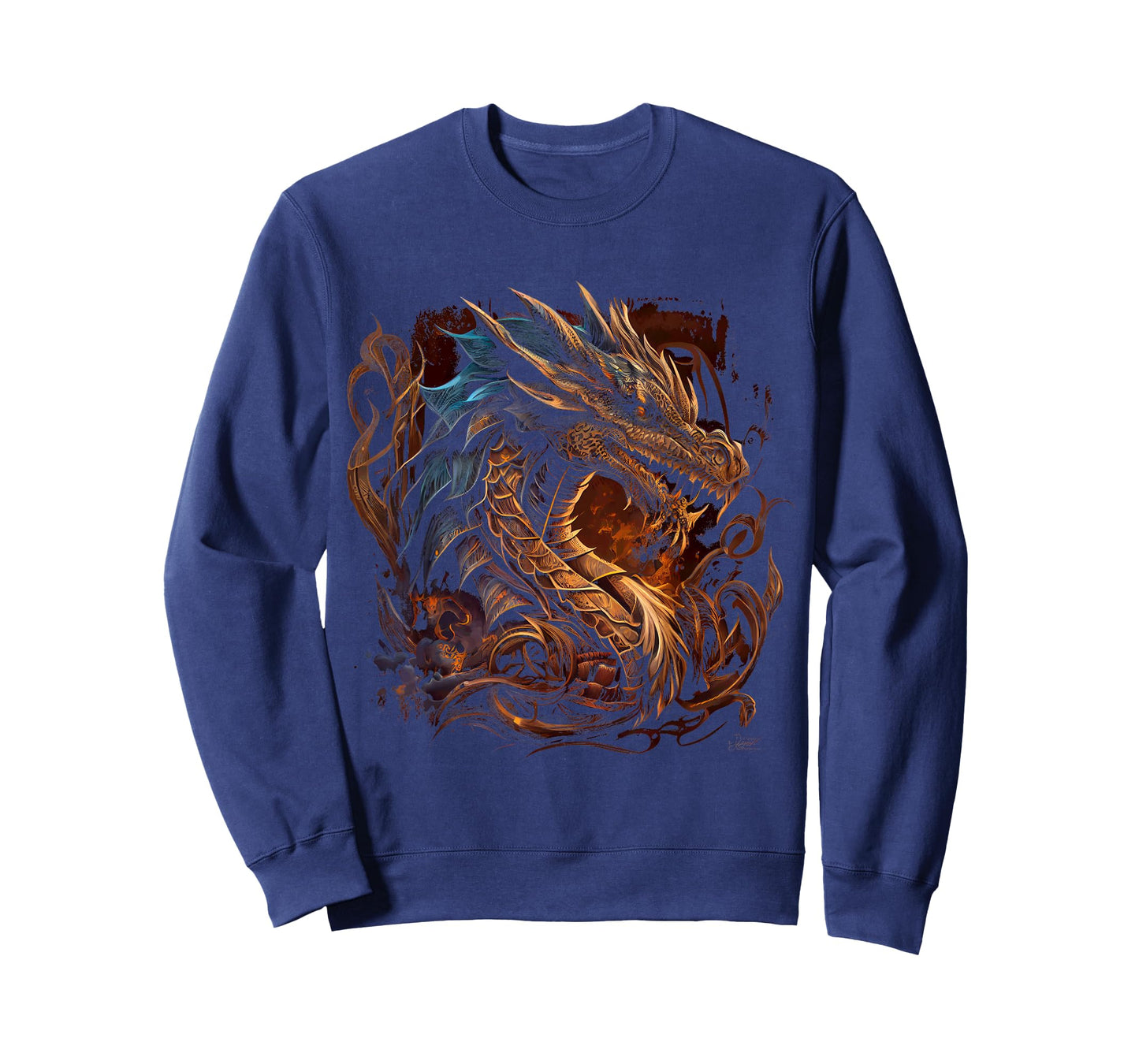 Beautiful Vintage Dragon Lover Fantasy Art Cool Illustration T-Shirt