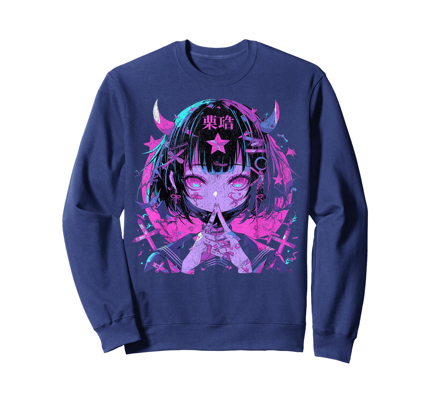 Goth Grunge Demon Anime Girl Waifu Horror Alt Aesthetic T-Shirt